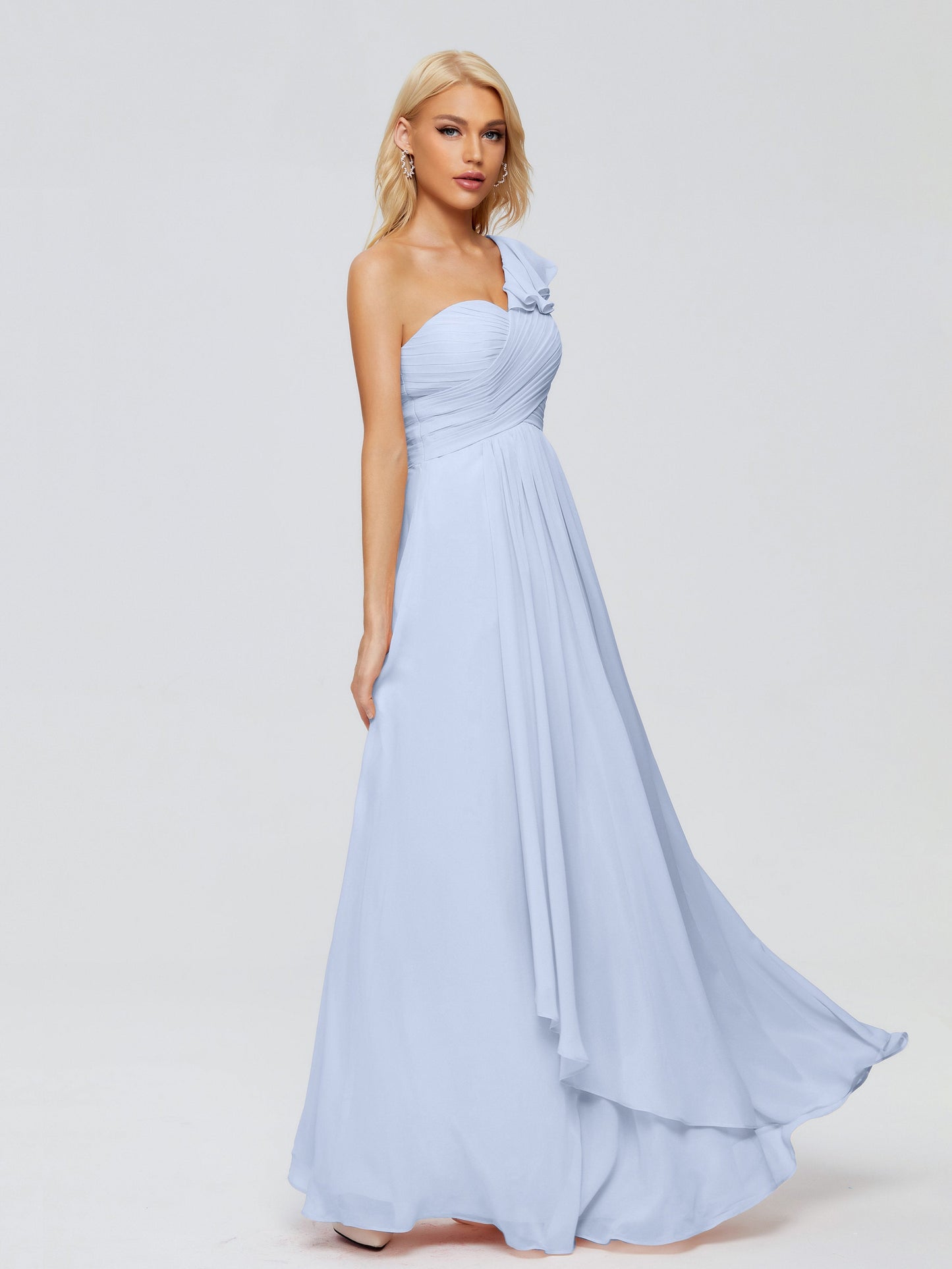 Kylie One-Shoulder Ruffles Chiffon Bridesmaid Dresses