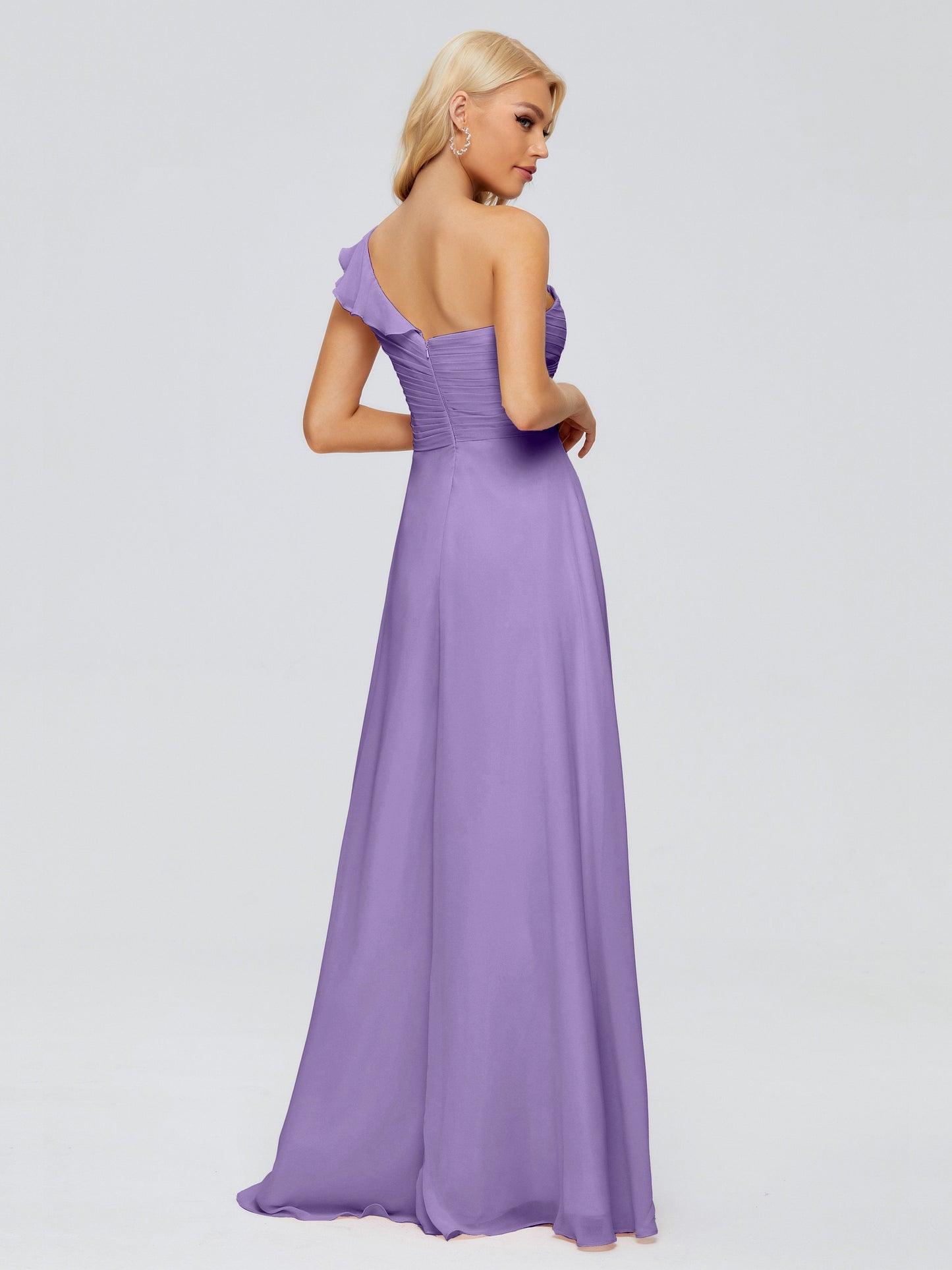 Kylie One-Shoulder Ruffles Chiffon Bridesmaid Dresses