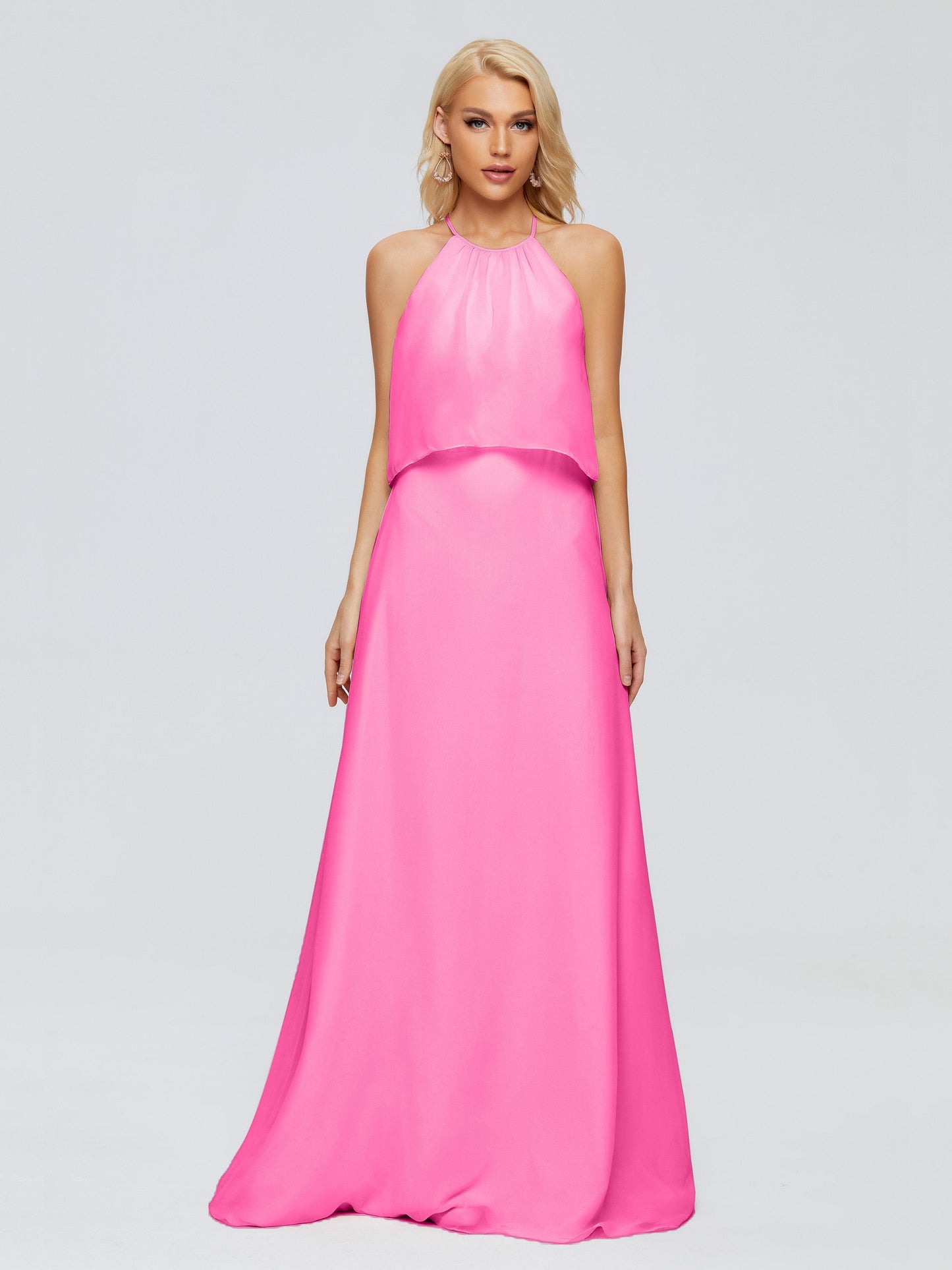 Liliana Column Halter Chiffon Bridesmaid Dresses