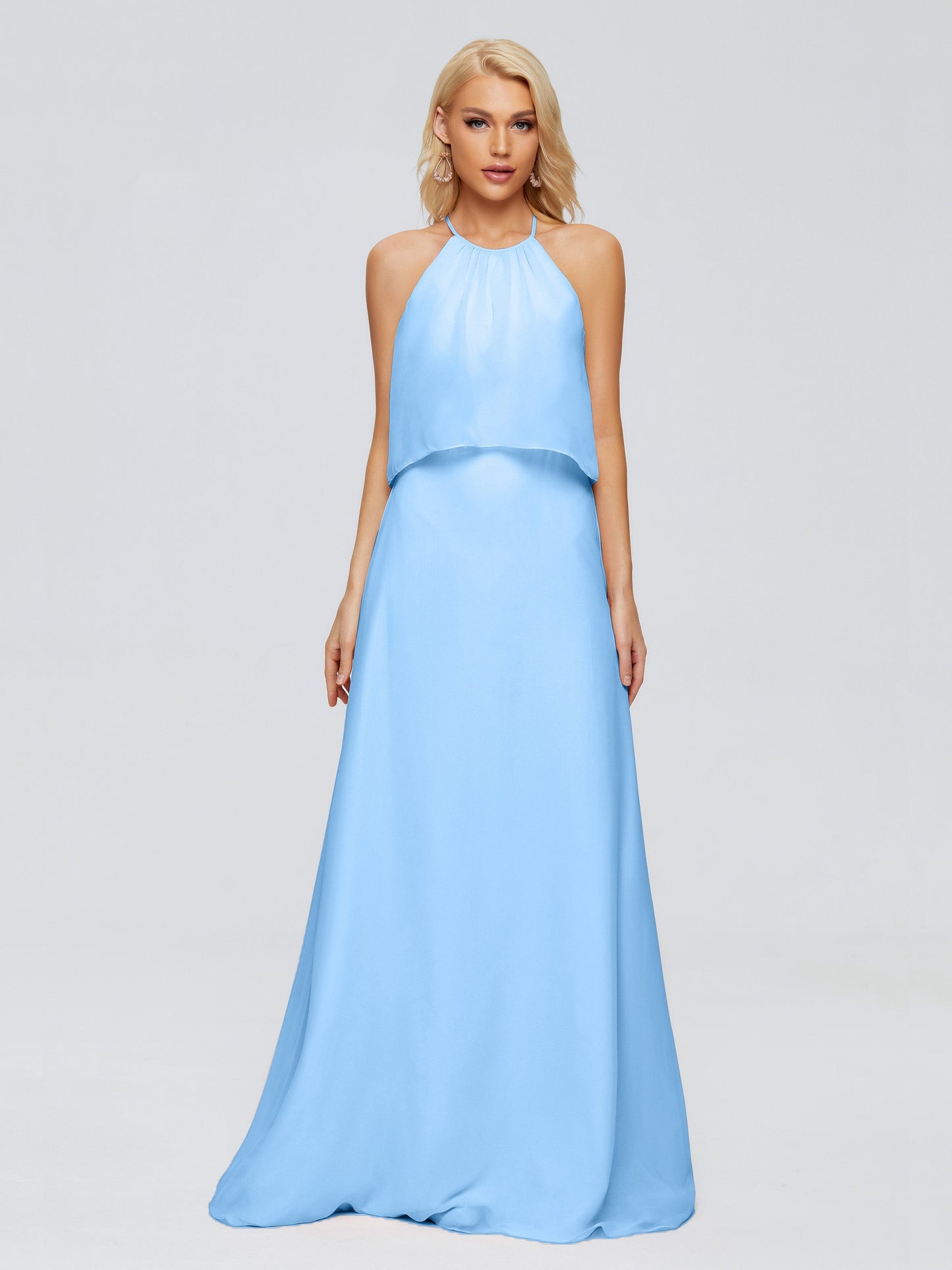 Liliana Column Halter Chiffon Bridesmaid Dresses