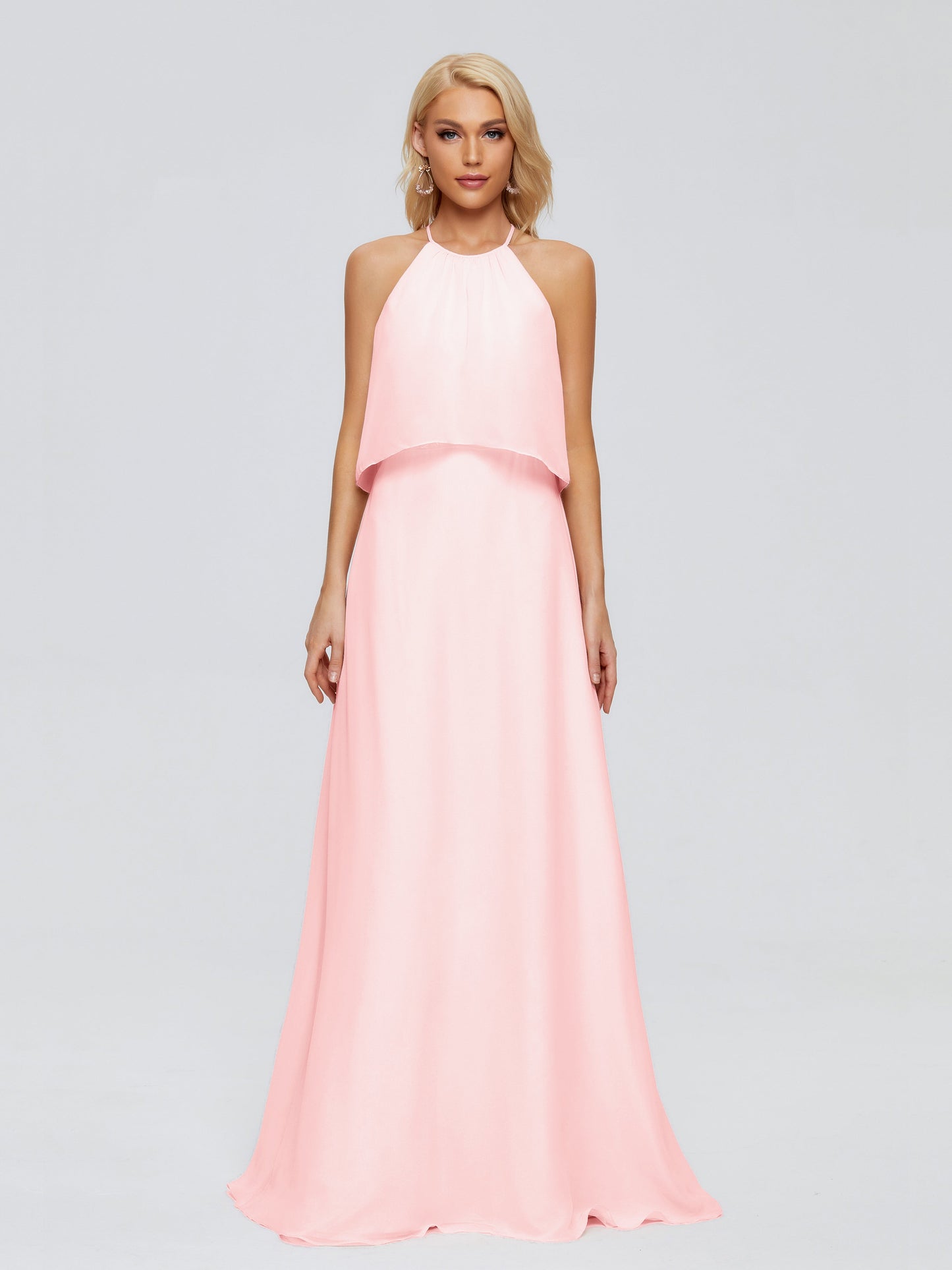 Liliana Column Halter Chiffon Bridesmaid Dresses