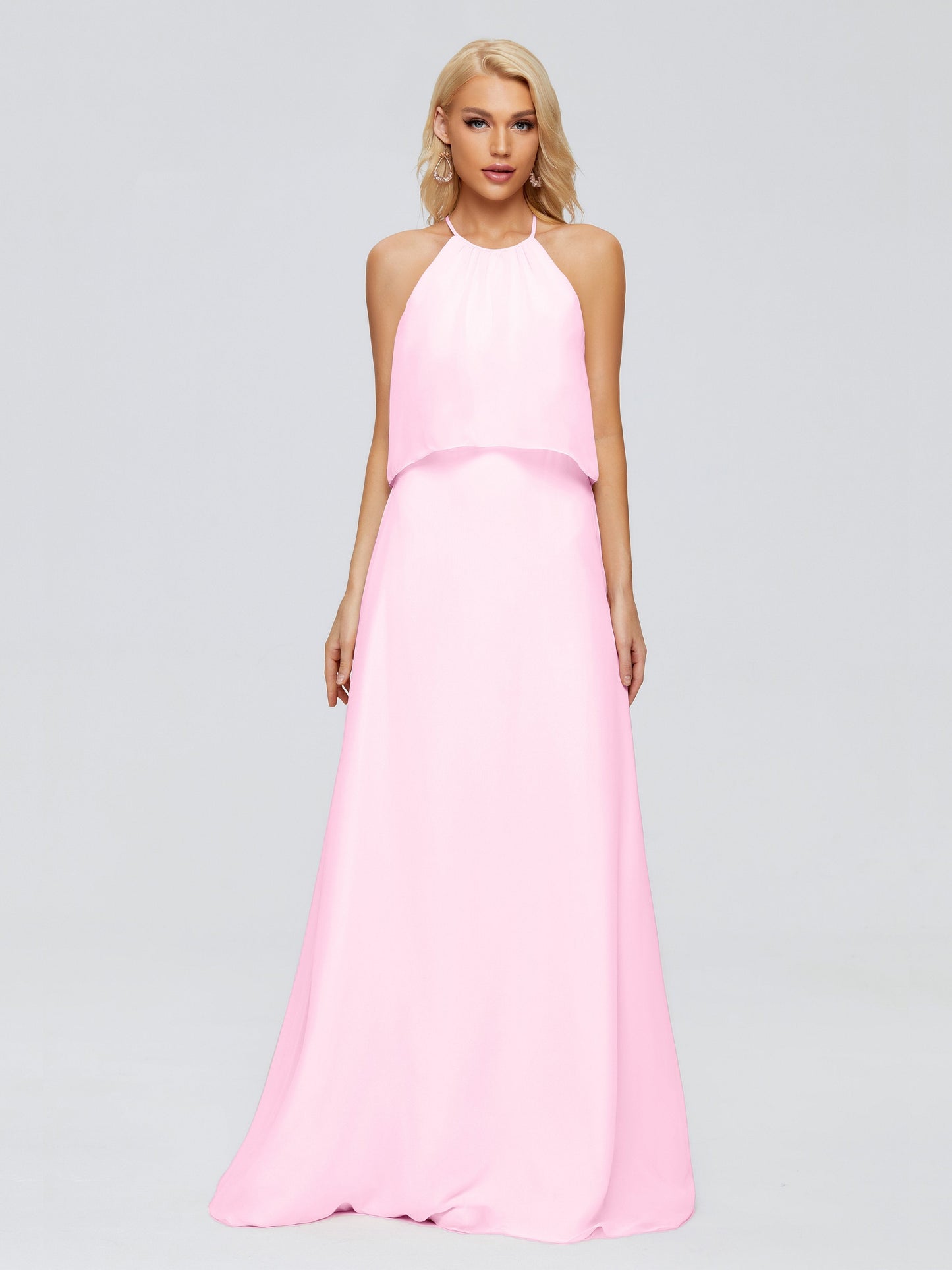 Liliana Column Halter Chiffon Bridesmaid Dresses