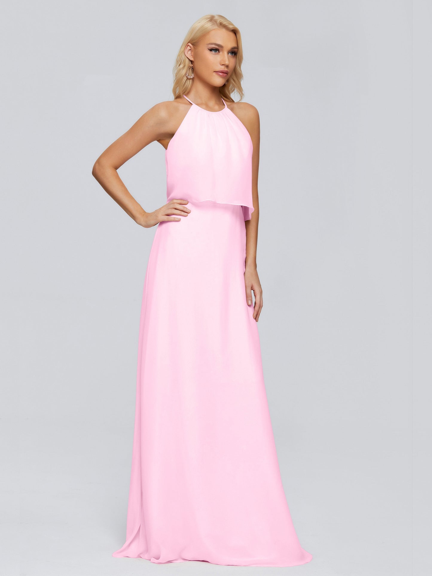 Liliana Column Halter Chiffon Bridesmaid Dresses