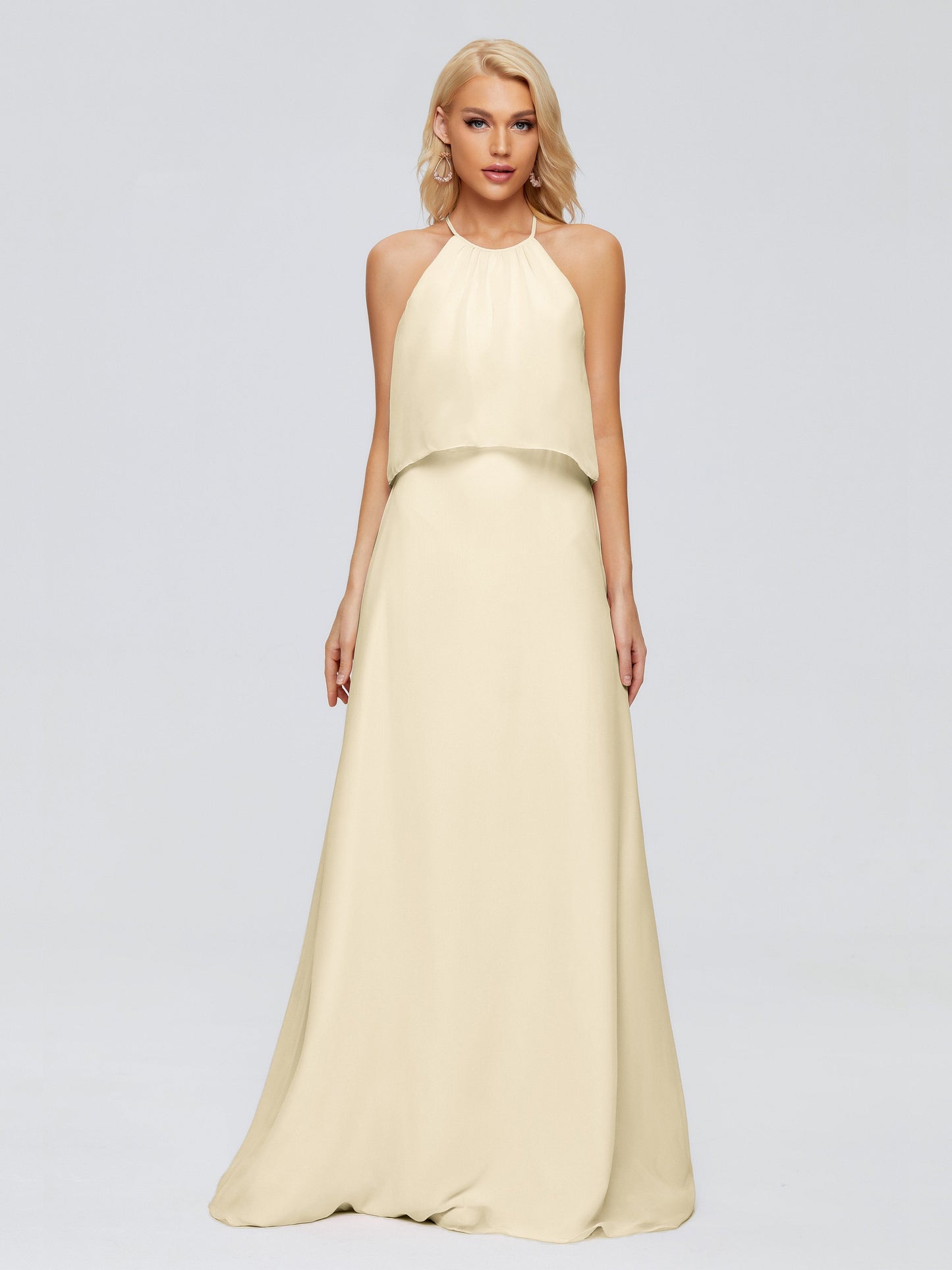 Liliana Column Halter Chiffon Bridesmaid Dresses