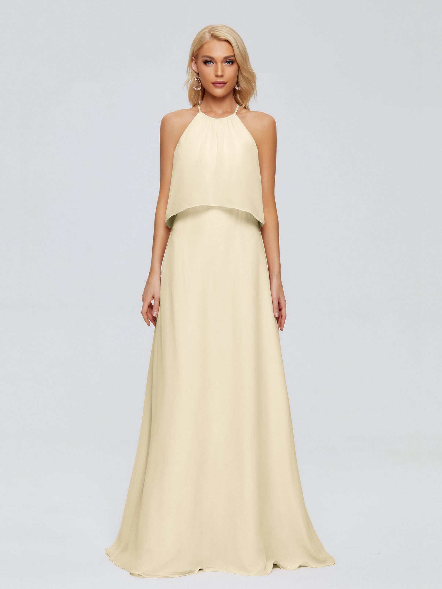 Liliana Column Halter Chiffon Bridesmaid Dresses