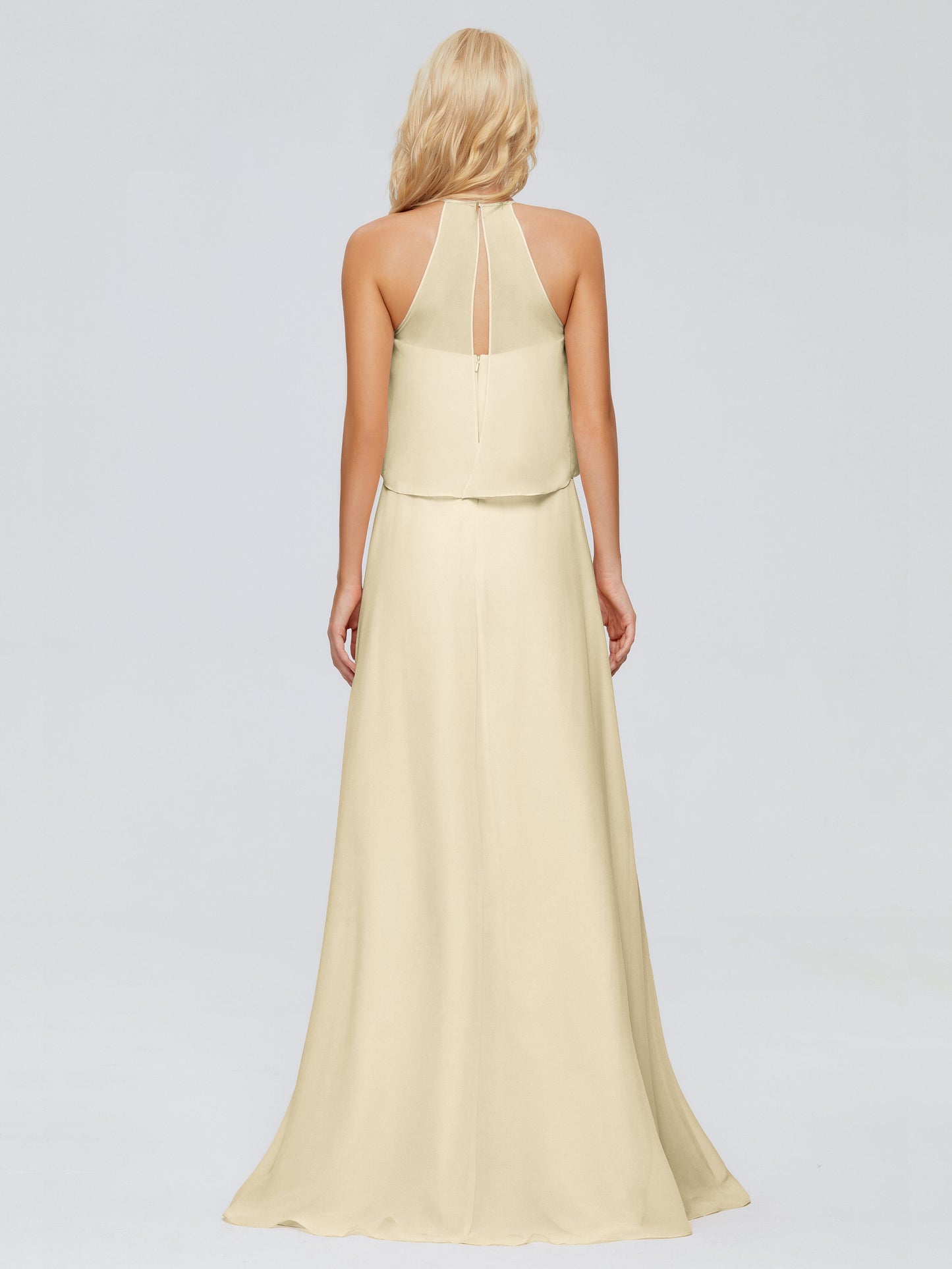 Liliana Column Halter Chiffon Bridesmaid Dresses