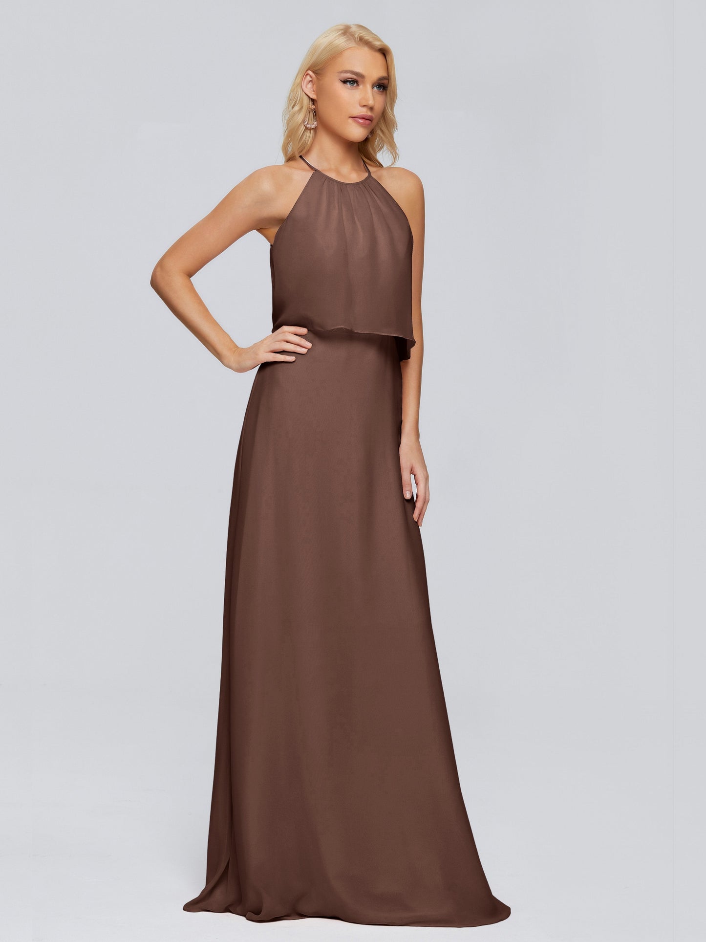 Liliana Column Halter Chiffon Bridesmaid Dresses
