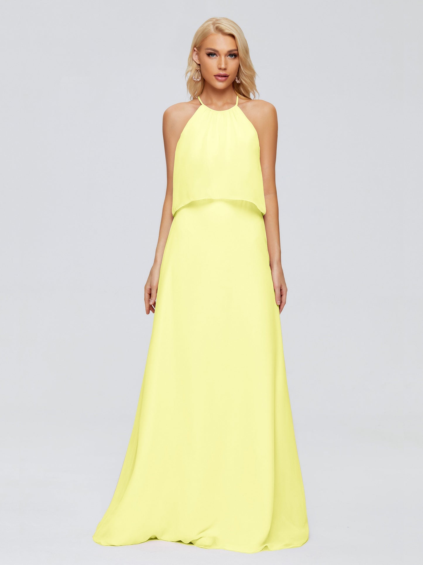 Liliana Column Halter Chiffon Bridesmaid Dresses