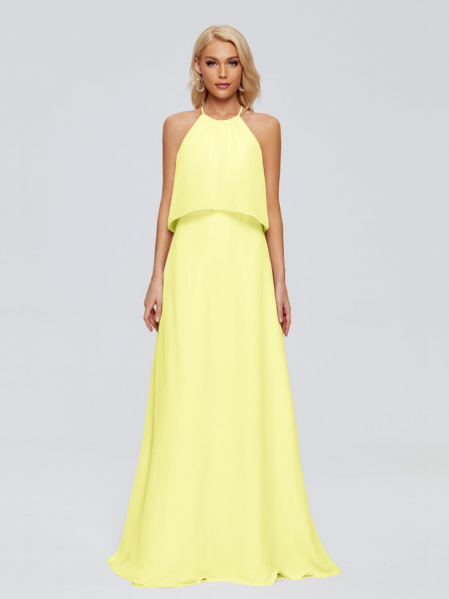 Liliana Column Halter Chiffon Bridesmaid Dresses