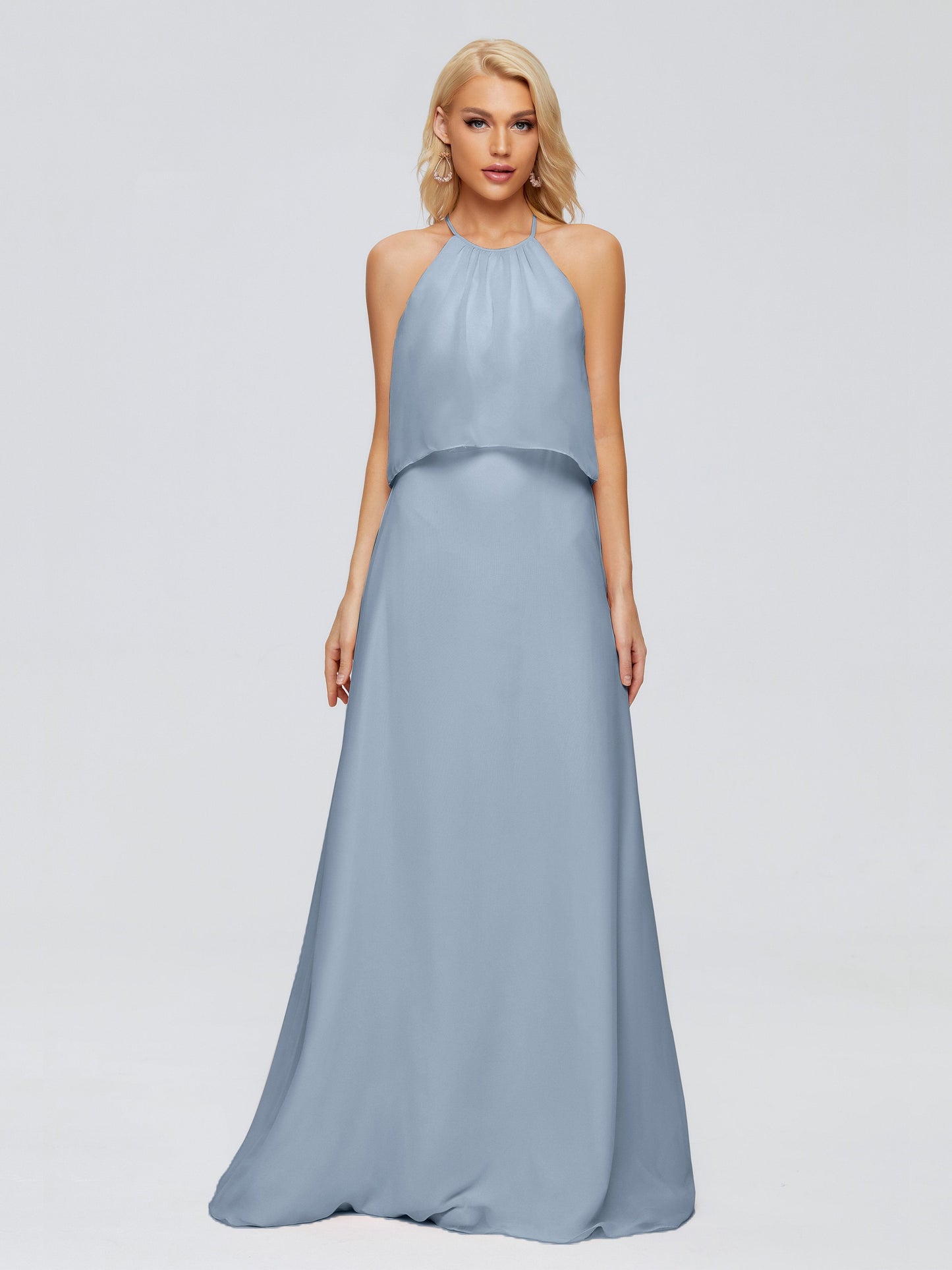 Liliana Column Halter Chiffon Bridesmaid Dresses
