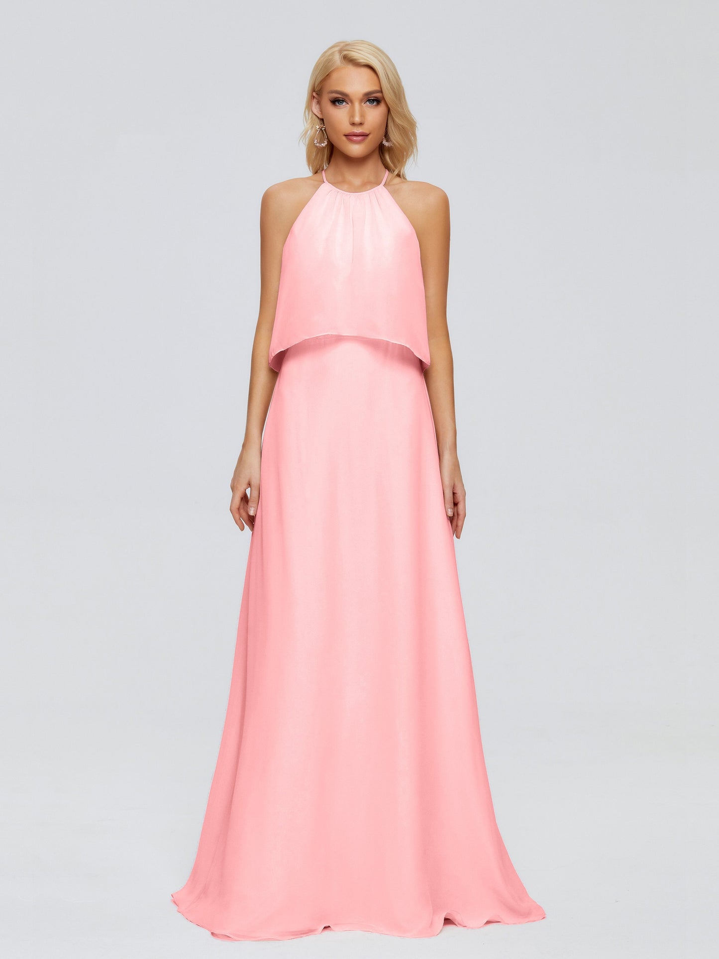 Liliana Column Halter Chiffon Bridesmaid Dresses