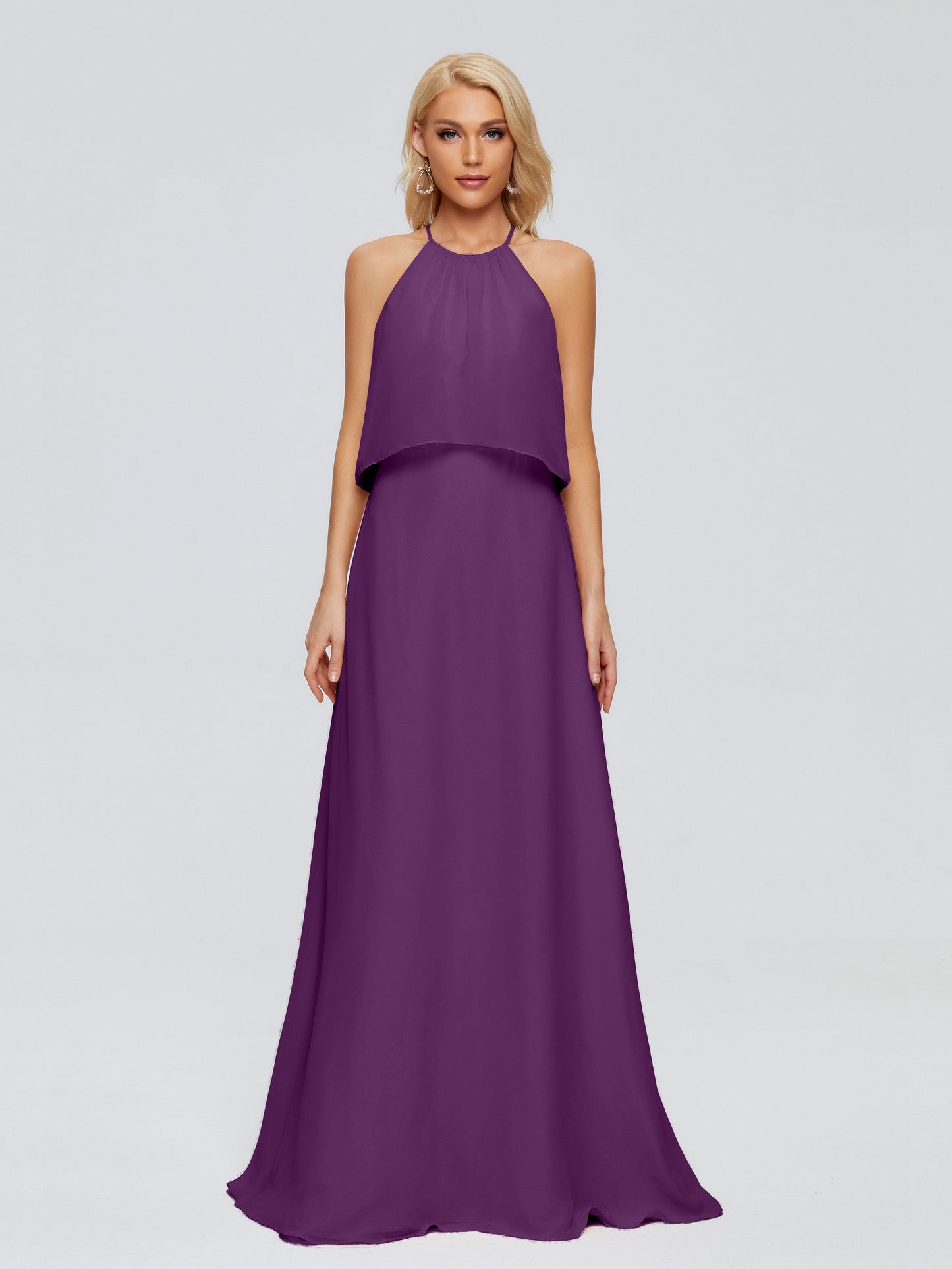 Liliana Column Halter Chiffon Bridesmaid Dresses