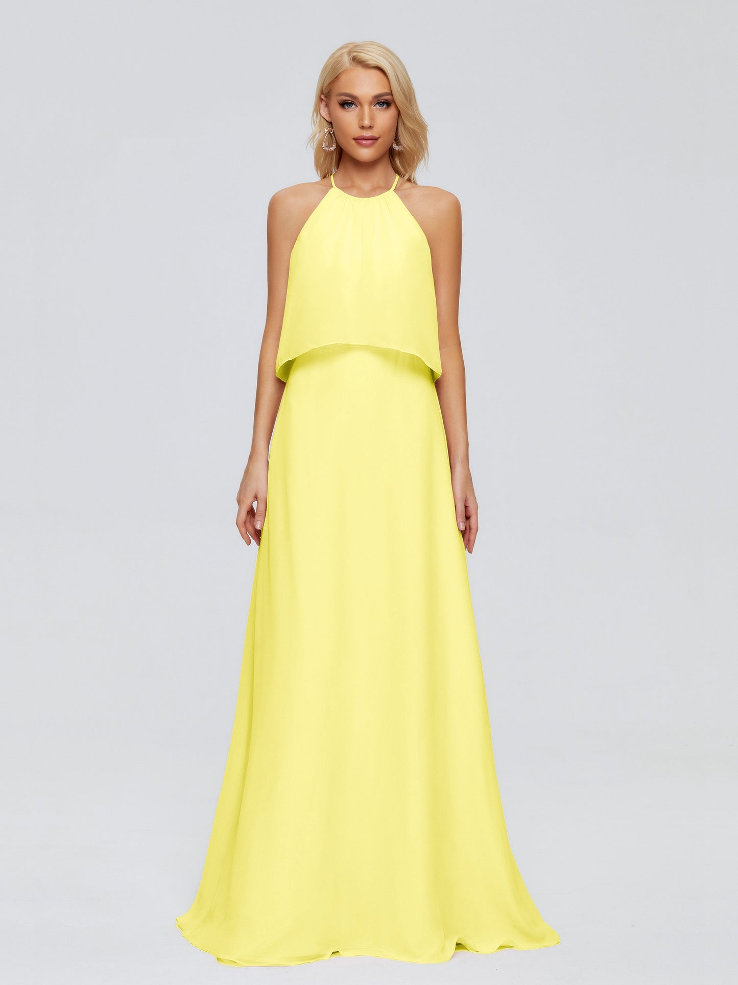 Liliana Column Halter Chiffon Bridesmaid Dresses