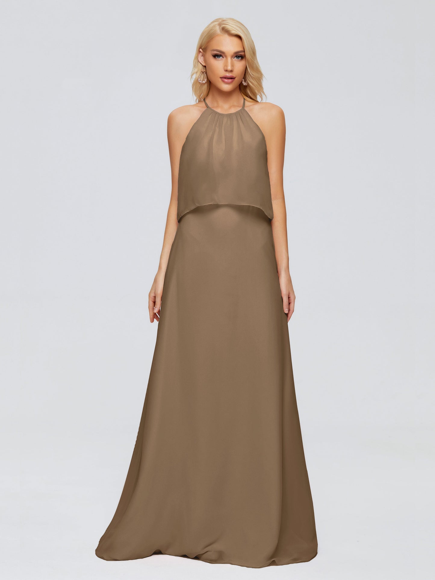 Liliana Column Halter Chiffon Bridesmaid Dresses