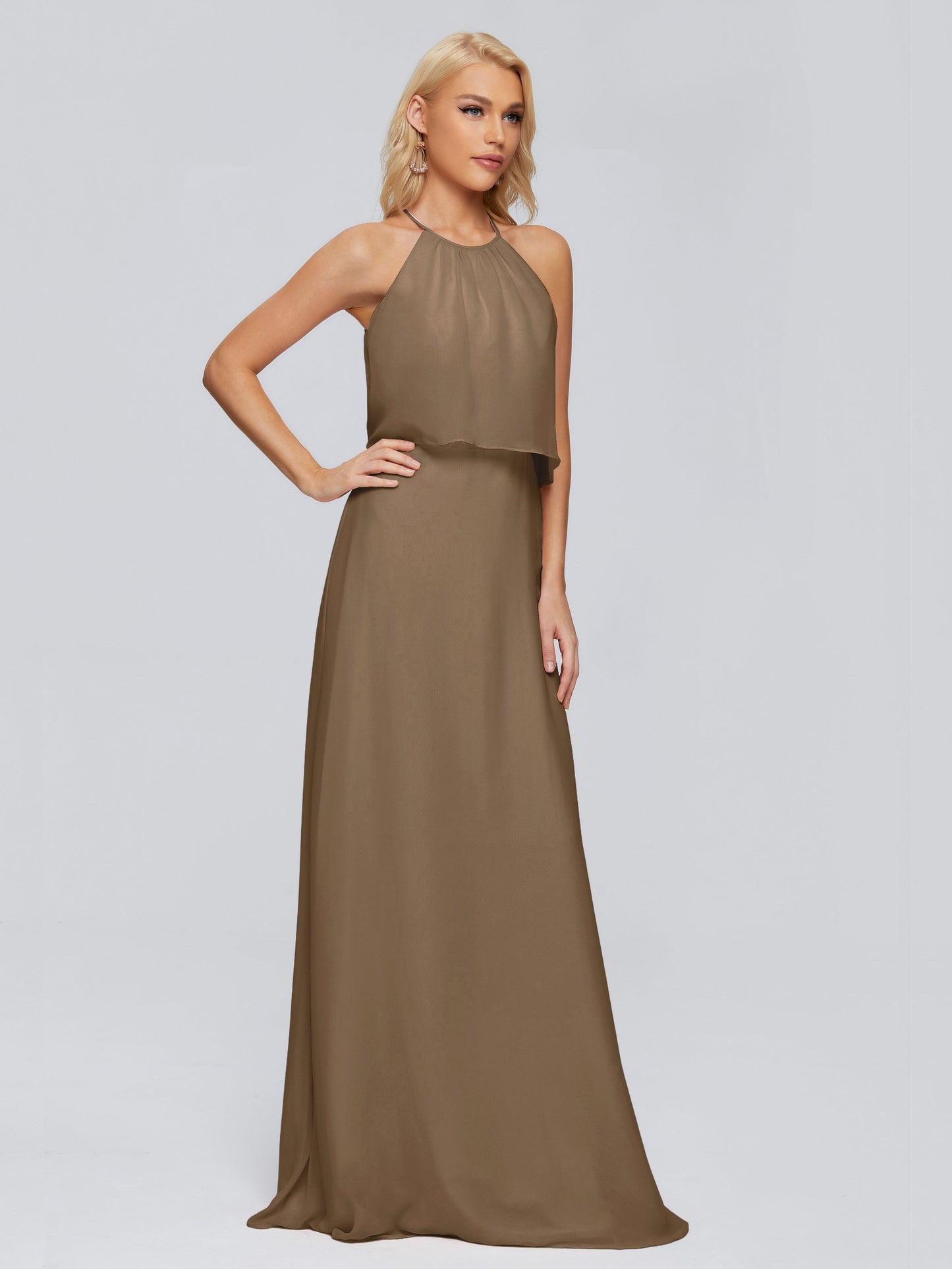 Liliana Column Halter Chiffon Bridesmaid Dresses