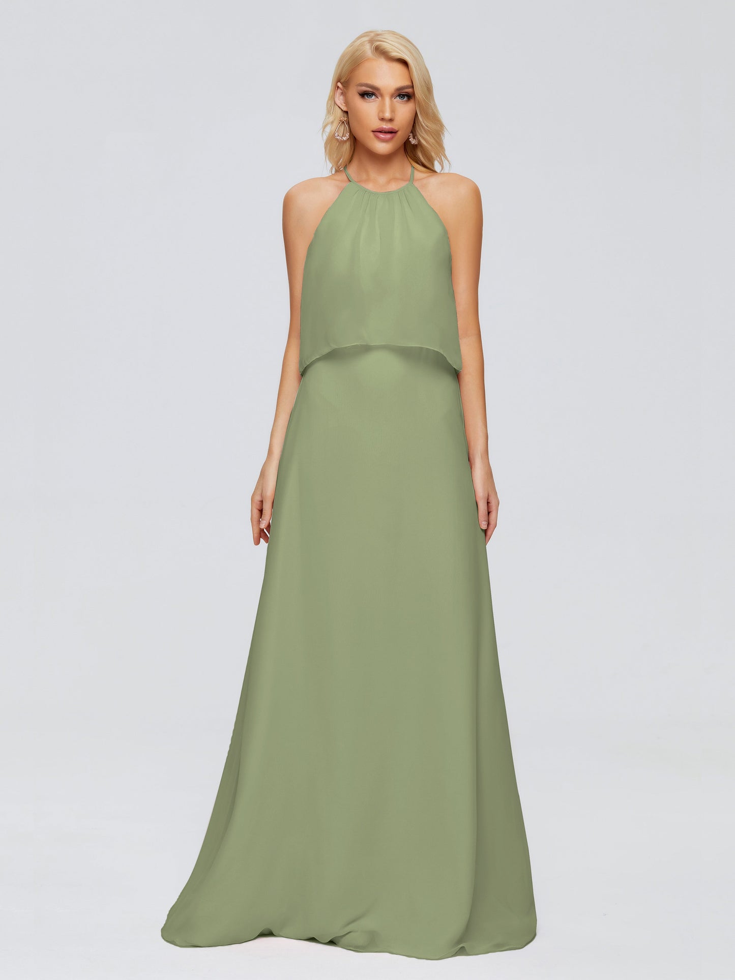 Liliana Column Halter Chiffon Bridesmaid Dresses