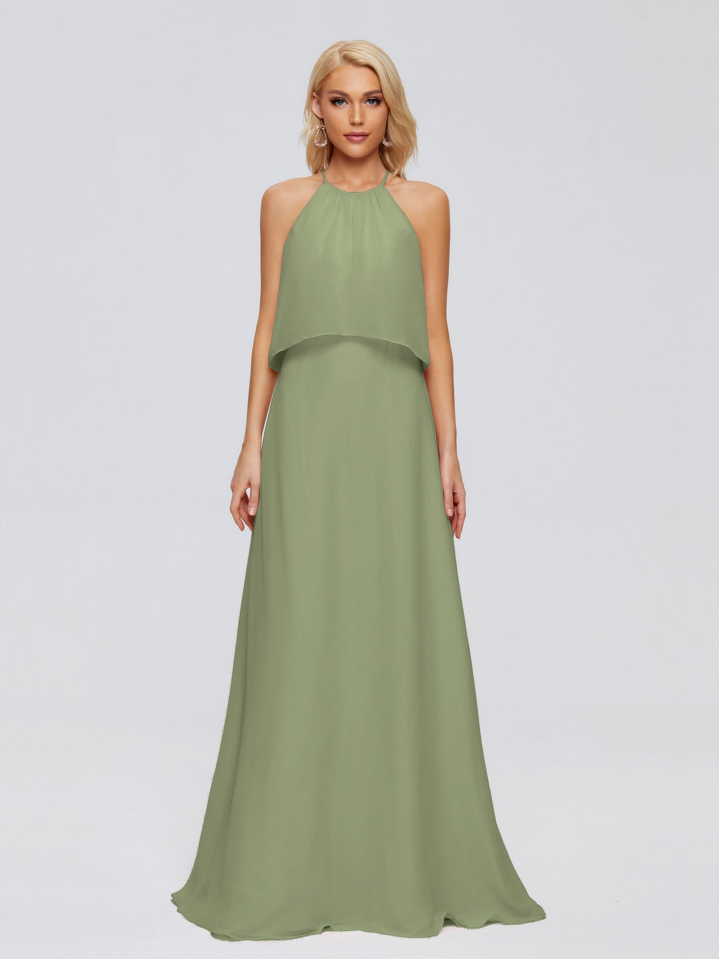 Liliana Column Halter Chiffon Bridesmaid Dresses