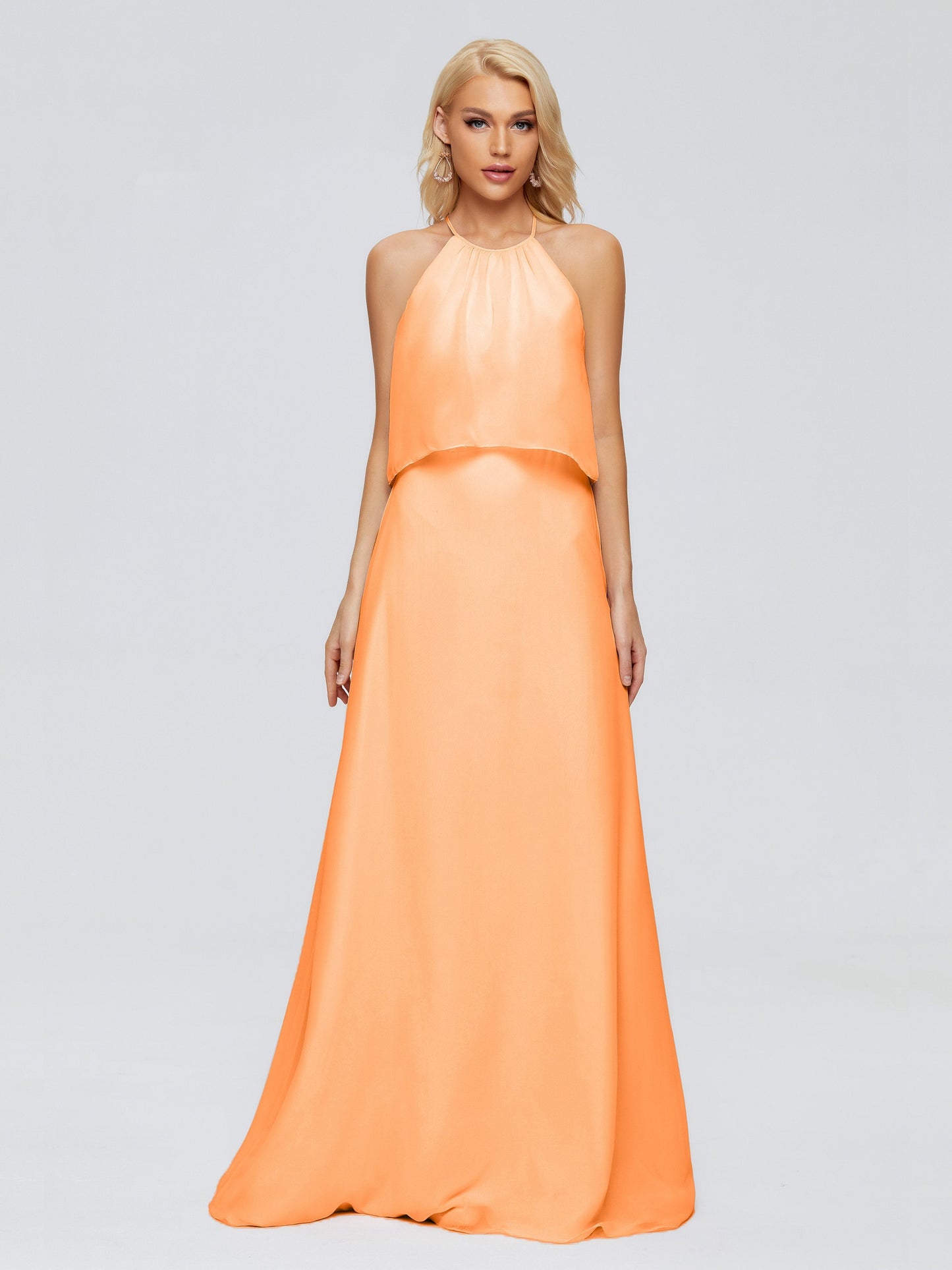Liliana Column Halter Chiffon Bridesmaid Dresses