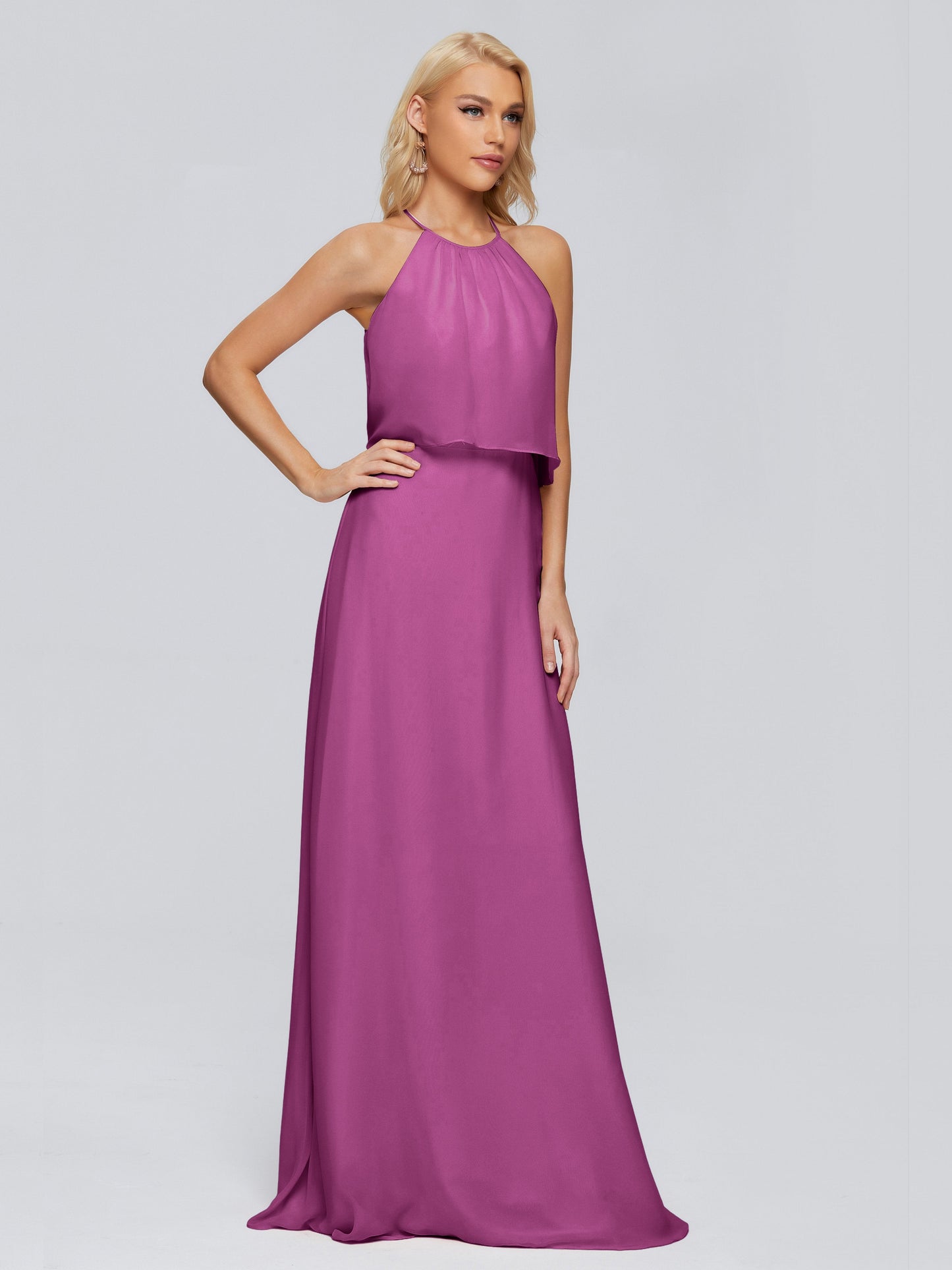 Liliana Column Halter Chiffon Bridesmaid Dresses
