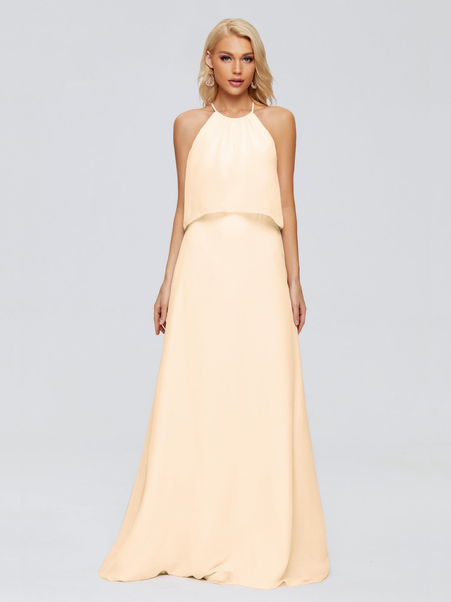 Liliana Column Halter Chiffon Bridesmaid Dresses