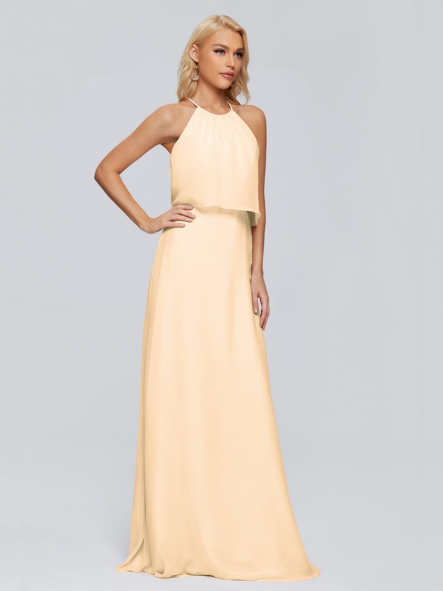 Liliana Column Halter Chiffon Bridesmaid Dresses