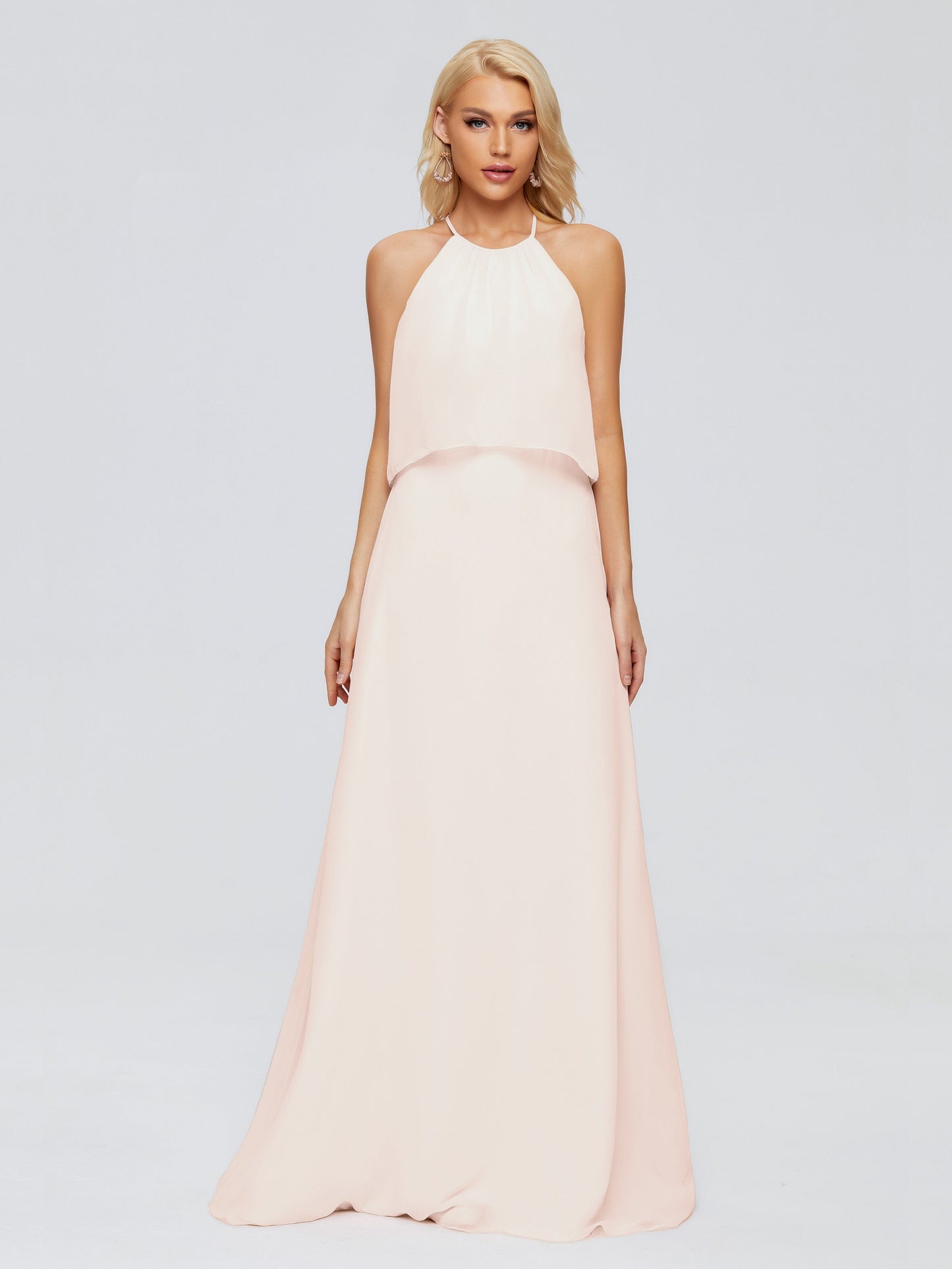 Liliana Column Halter Chiffon Bridesmaid Dresses