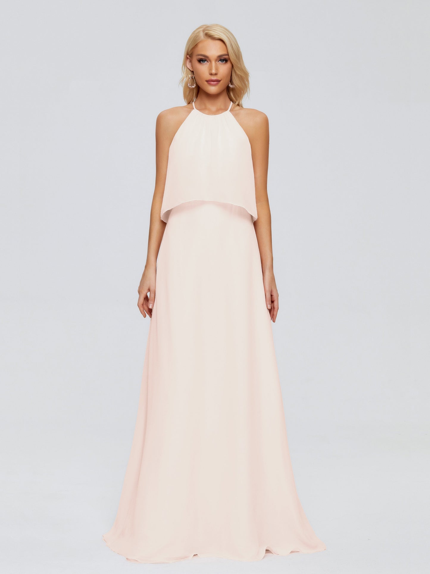 Liliana Column Halter Chiffon Bridesmaid Dresses