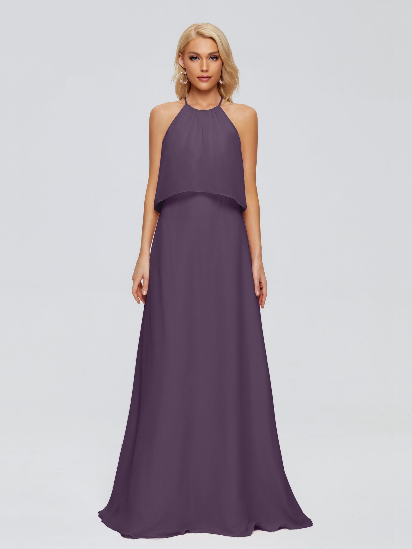 Liliana Column Halter Chiffon Bridesmaid Dresses