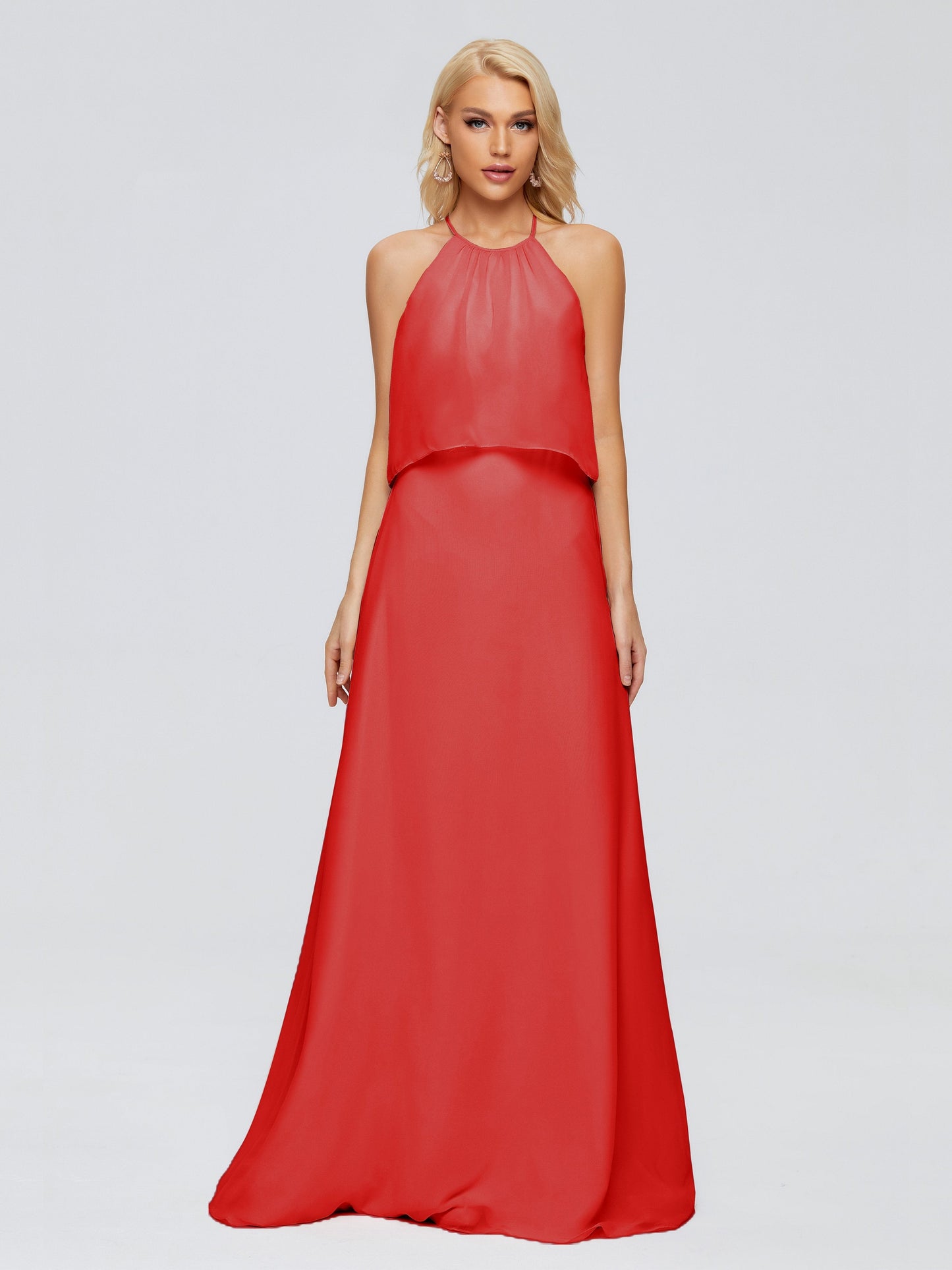 Liliana Column Halter Chiffon Bridesmaid Dresses