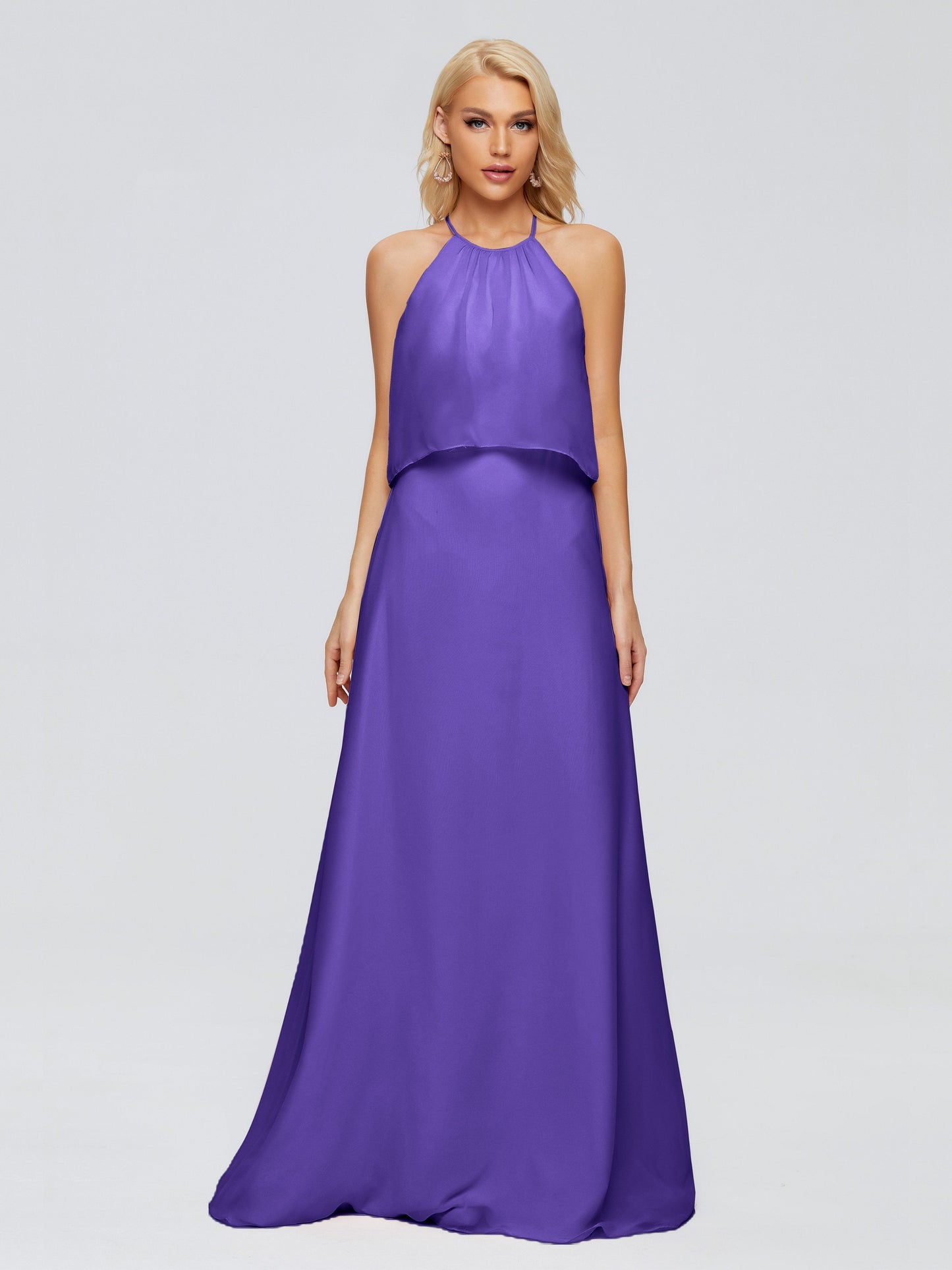 Liliana Column Halter Chiffon Bridesmaid Dresses