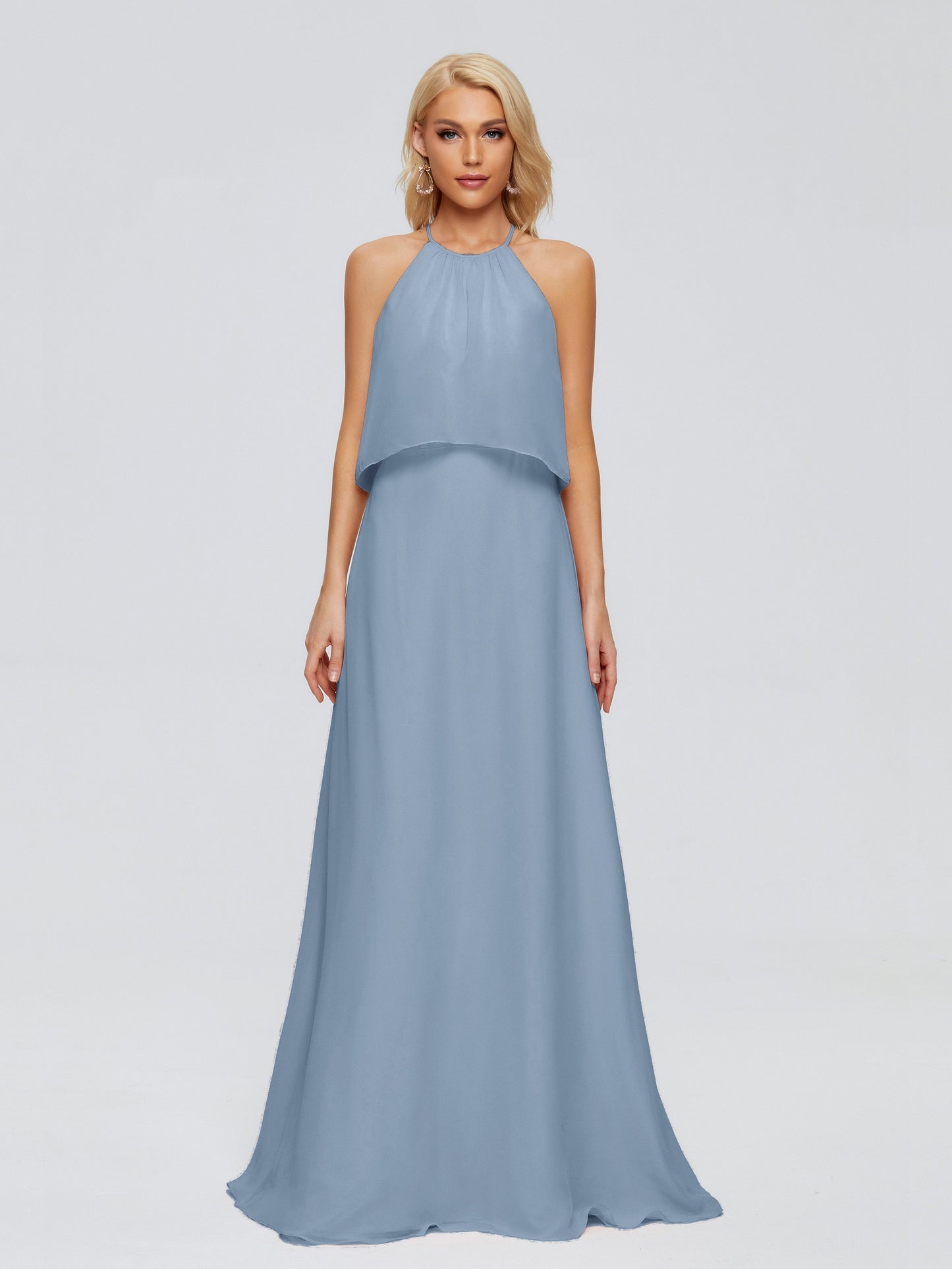 Liliana Column Halter Chiffon Bridesmaid Dresses