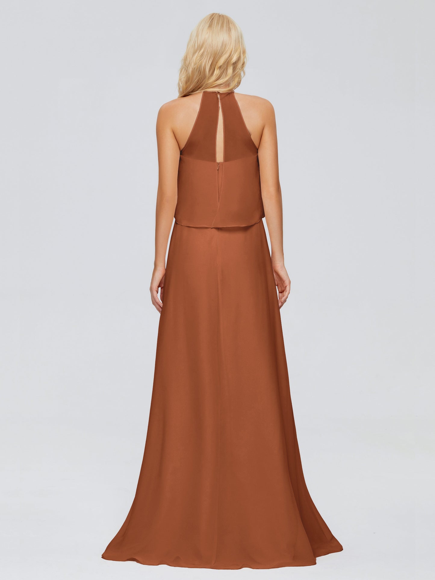 Liliana Column Halter Chiffon Bridesmaid Dresses