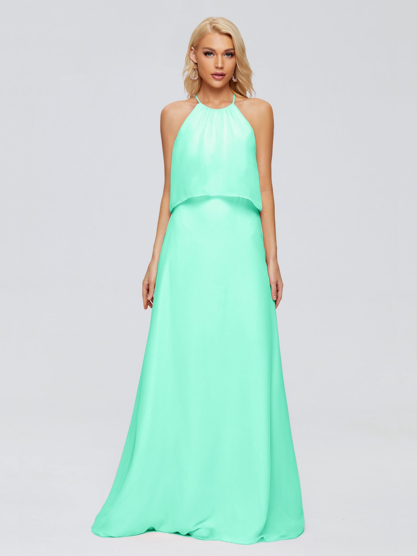 Liliana Column Halter Chiffon Bridesmaid Dresses