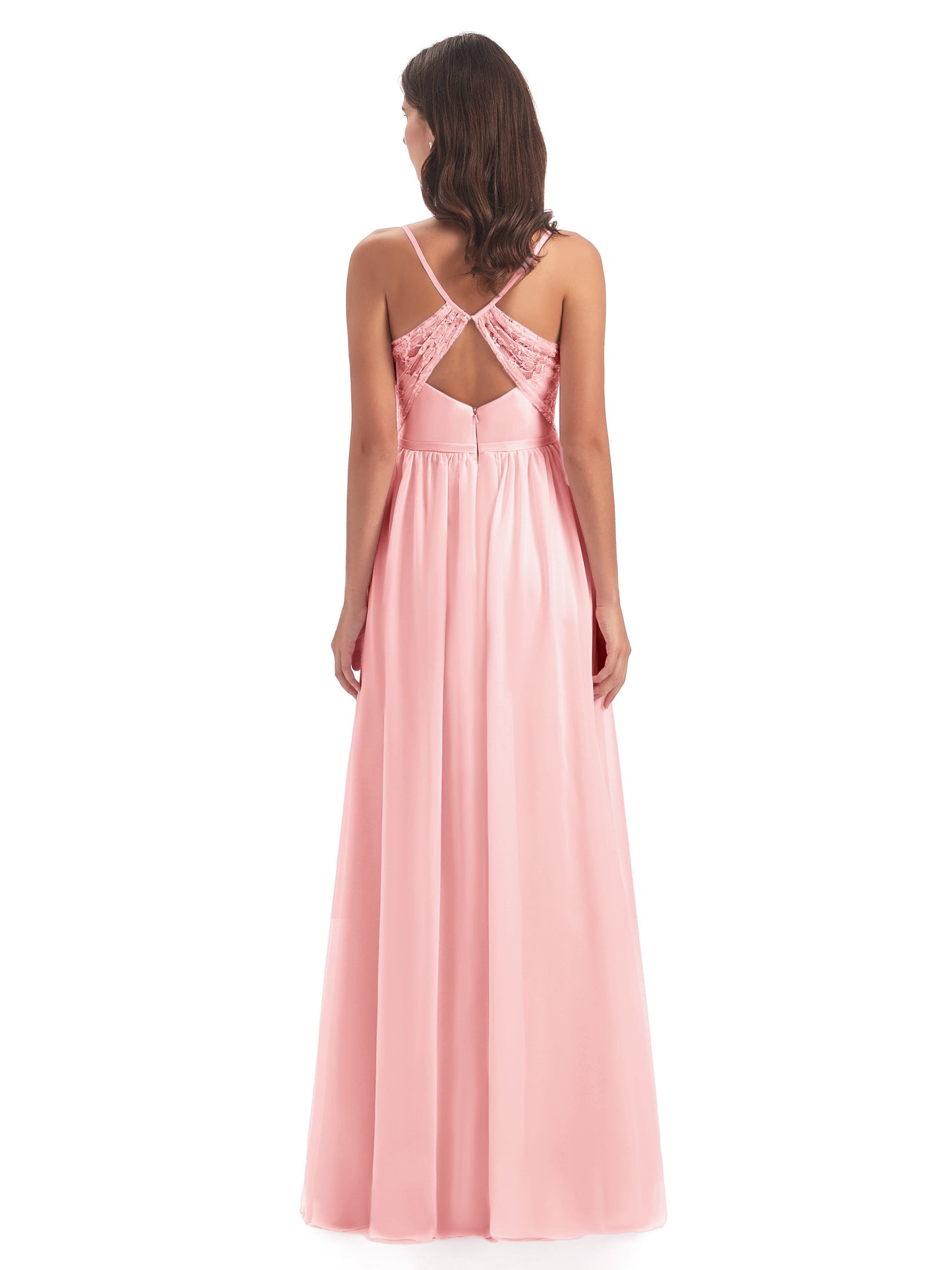 Madeline Spaghetti Straps Split Chiffon Bridesmaid Dresses