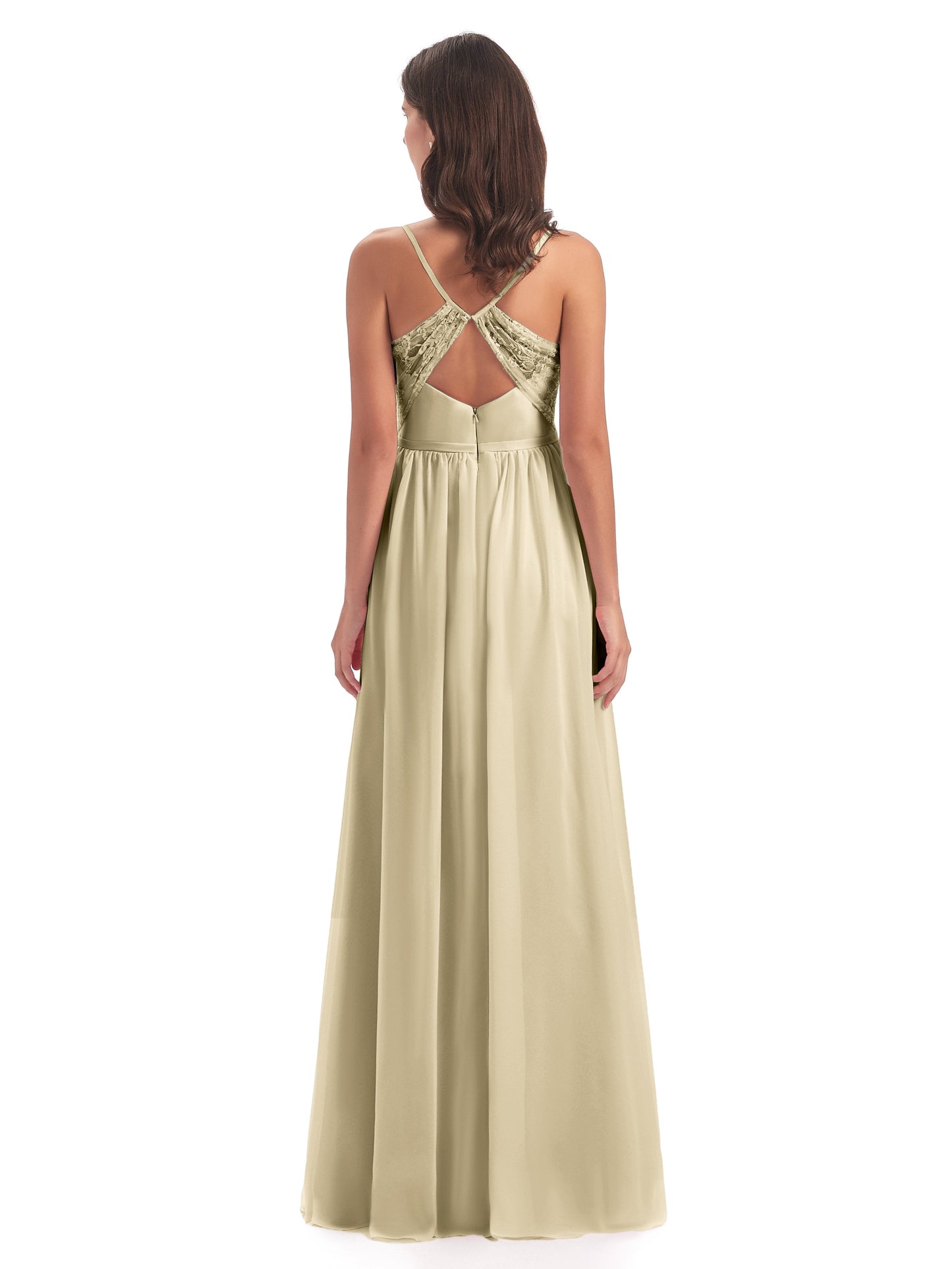 Madeline Spaghetti Straps Split Chiffon Bridesmaid Dresses