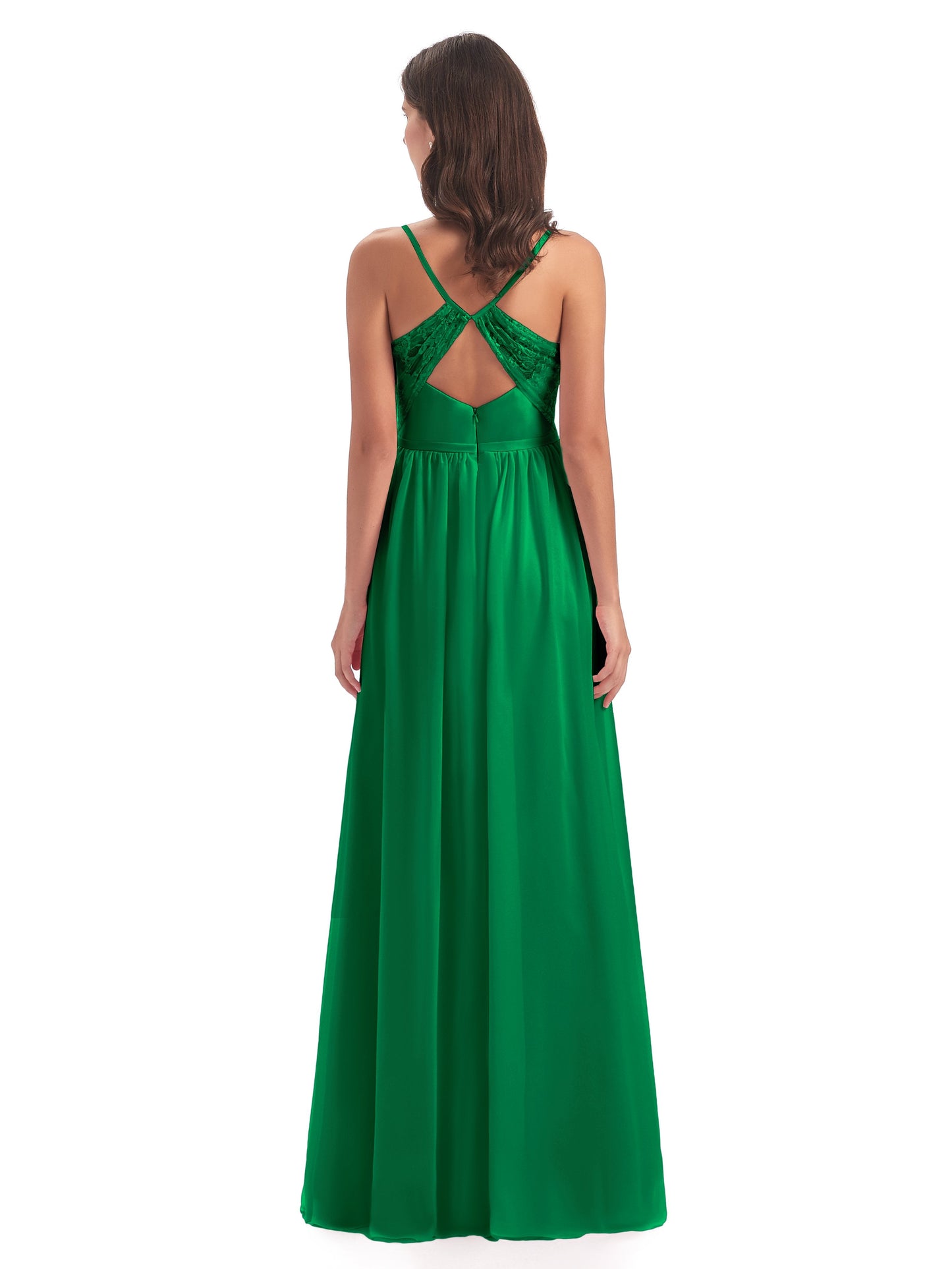 Madeline Spaghetti Straps Split Chiffon Bridesmaid Dresses