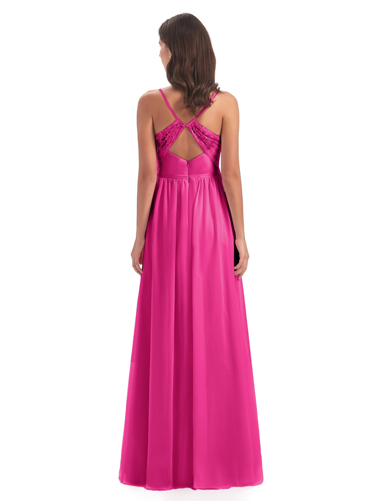 Madeline Spaghetti Straps Split Chiffon Bridesmaid Dresses