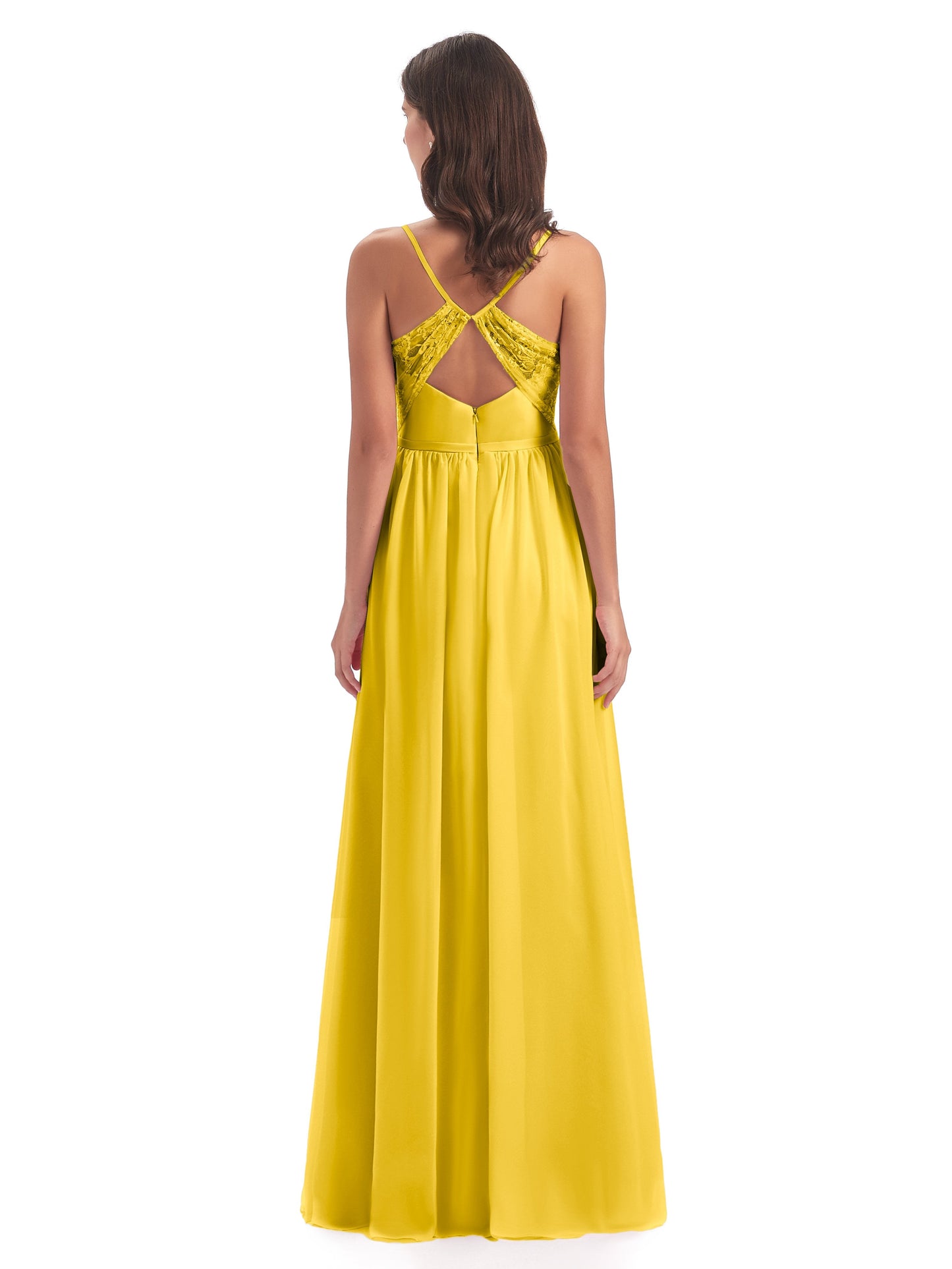 Madeline Spaghetti Straps Split Chiffon Bridesmaid Dresses