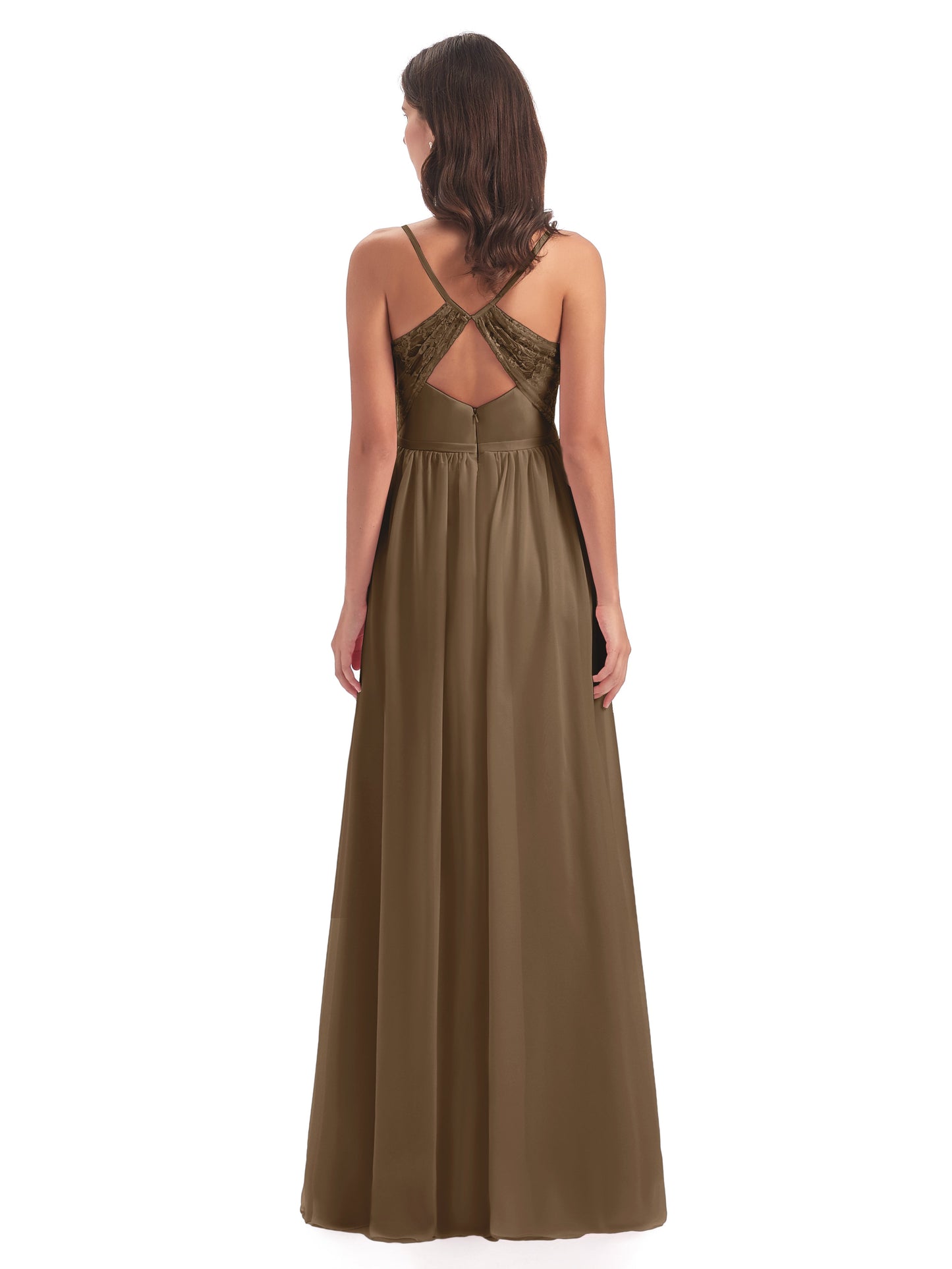 Madeline Spaghetti Straps Split Chiffon Bridesmaid Dresses