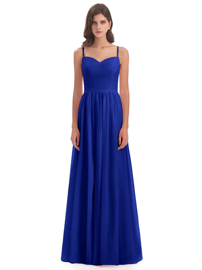 Madeline Spaghetti Straps Split Chiffon Bridesmaid Dresses