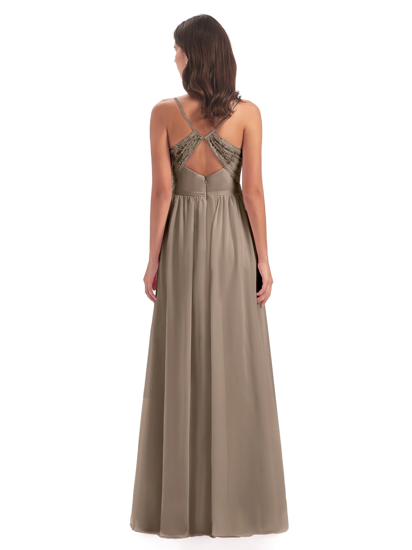 Madeline Spaghetti Straps Split Chiffon Bridesmaid Dresses