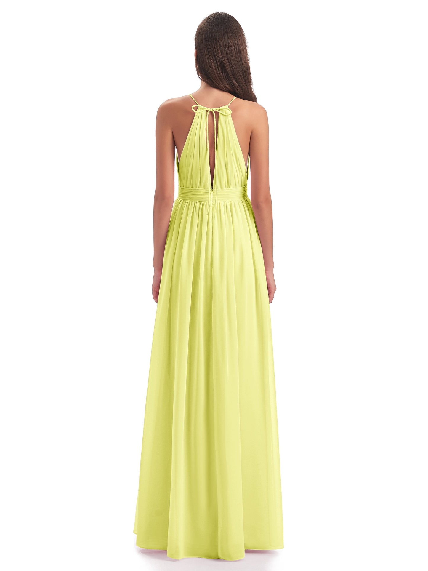Marlowe Floor Length Halter Split Chiffon Bridesmaid Dresses