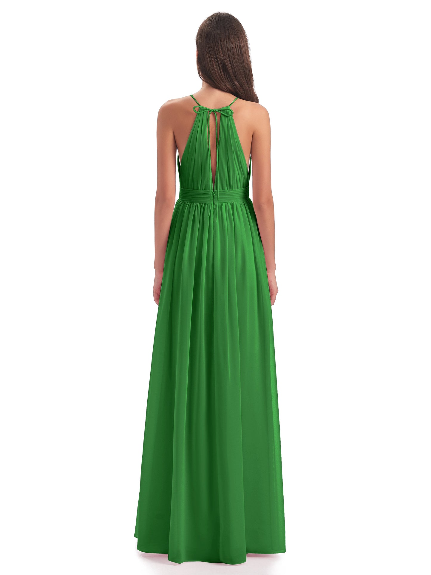 Marlowe Floor Length Halter Split Chiffon Bridesmaid Dresses