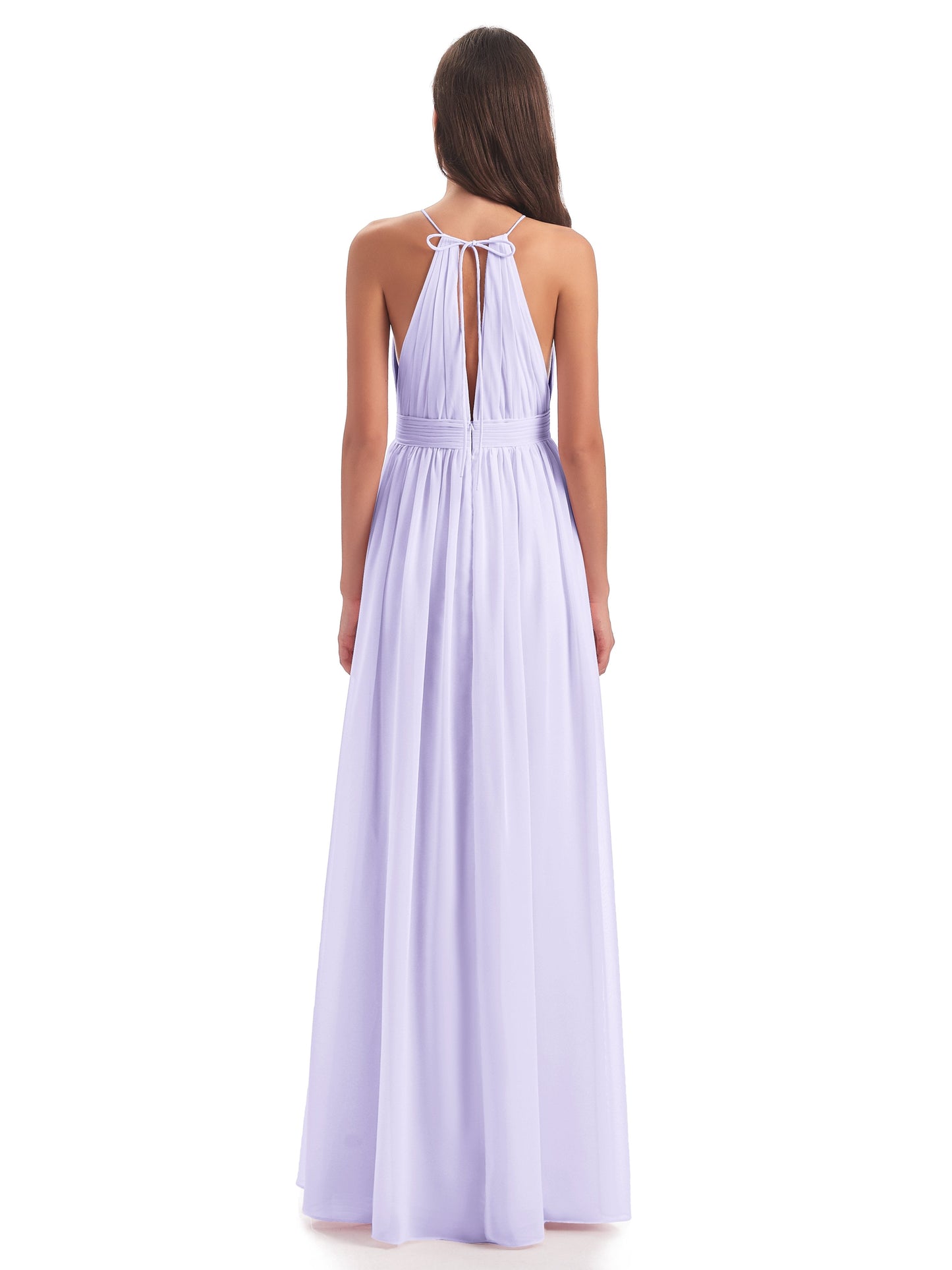 Marlowe Floor Length Halter Split Chiffon Bridesmaid Dresses