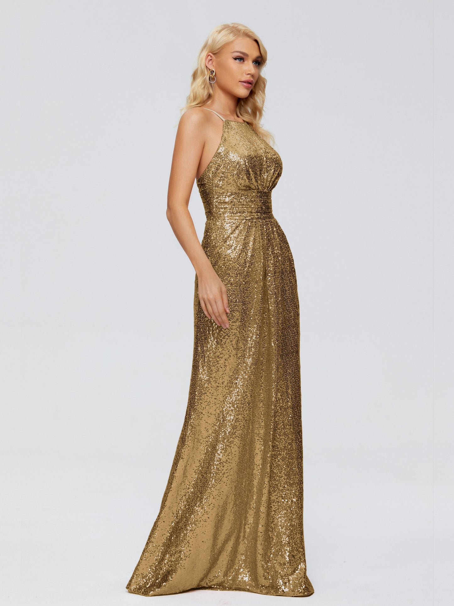 Mary Halter Hourglass Sequins Bridesmaid Dress