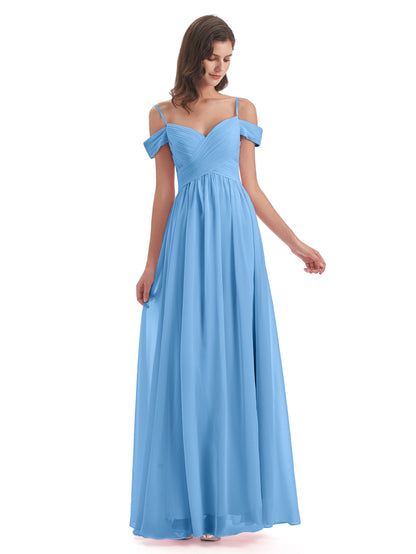 Mia A-line Off The Shoulder Long Bridesmaid Dresses