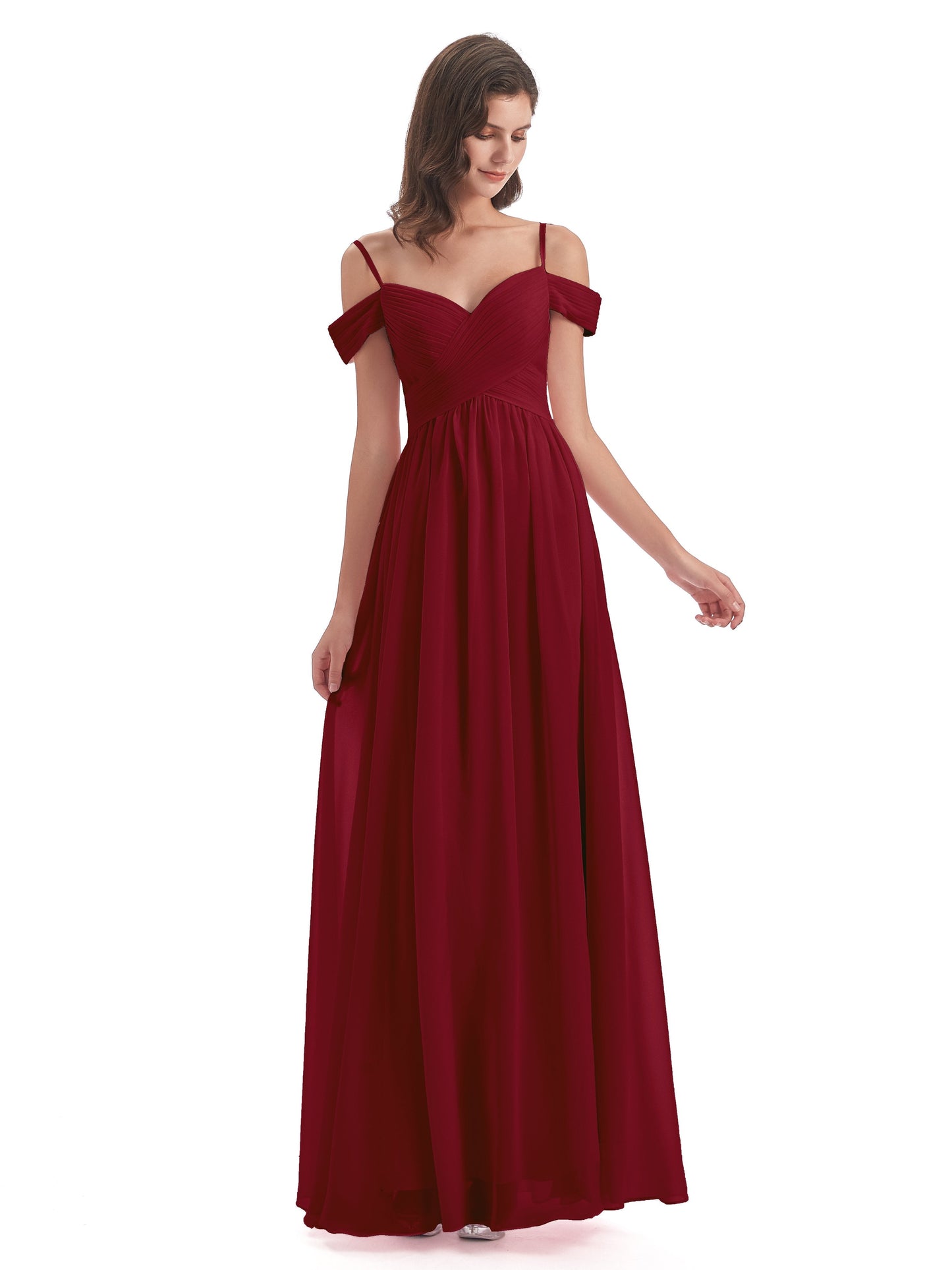 Mia A-line Off The Shoulder Long Bridesmaid Dresses