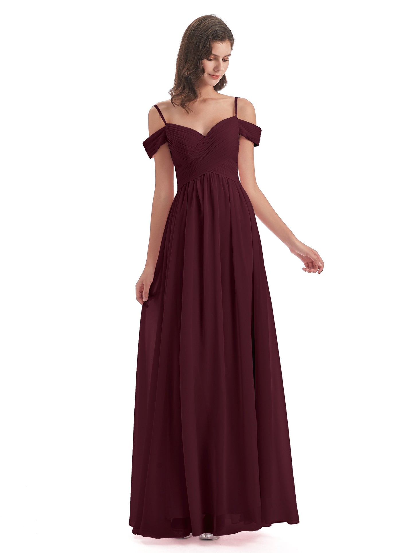 Mia A-line Off The Shoulder Long Bridesmaid Dresses