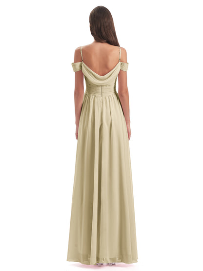 Mia A-line Off The Shoulder Long Bridesmaid Dresses