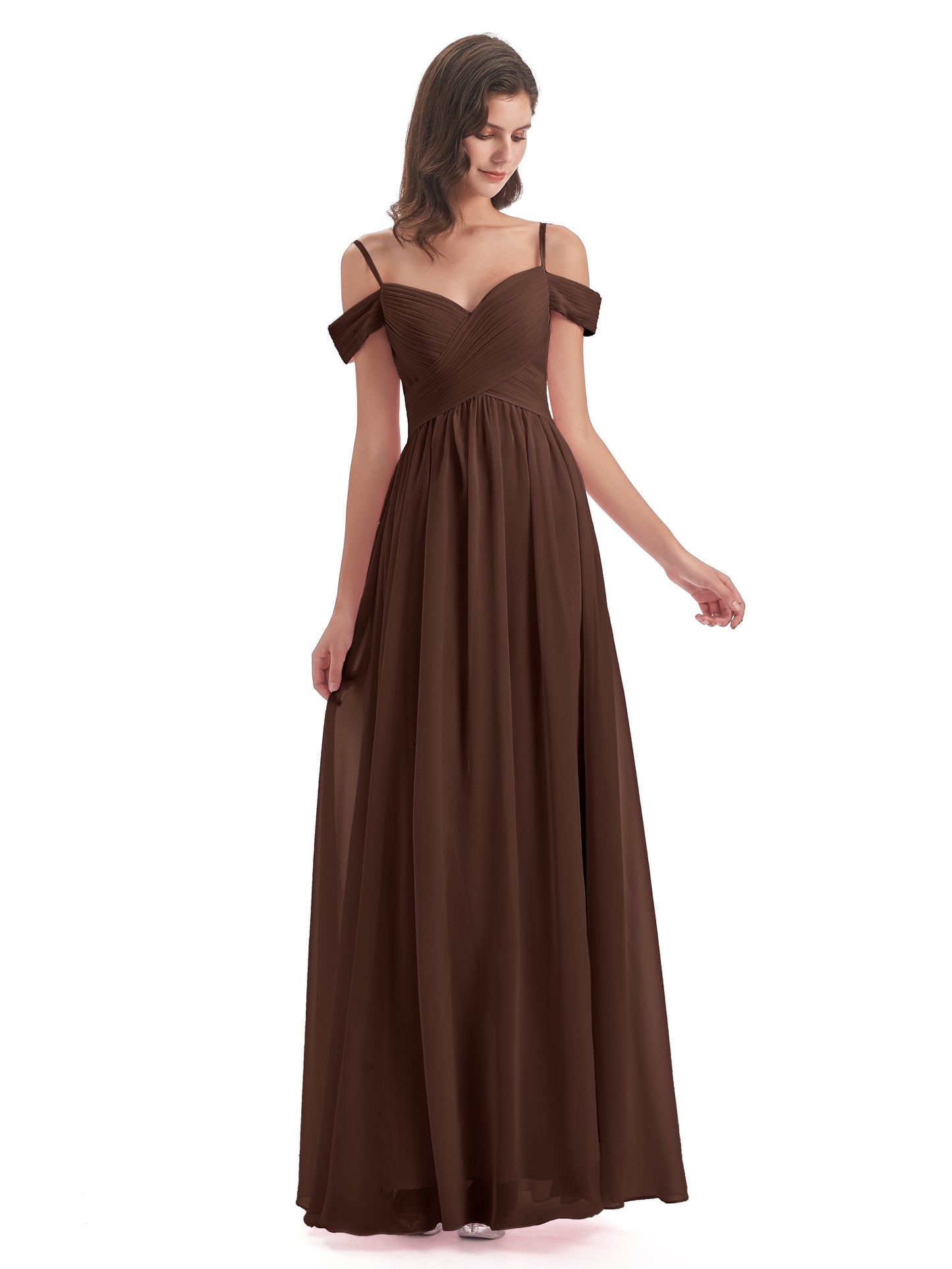 Mia A-line Off The Shoulder Long Bridesmaid Dresses